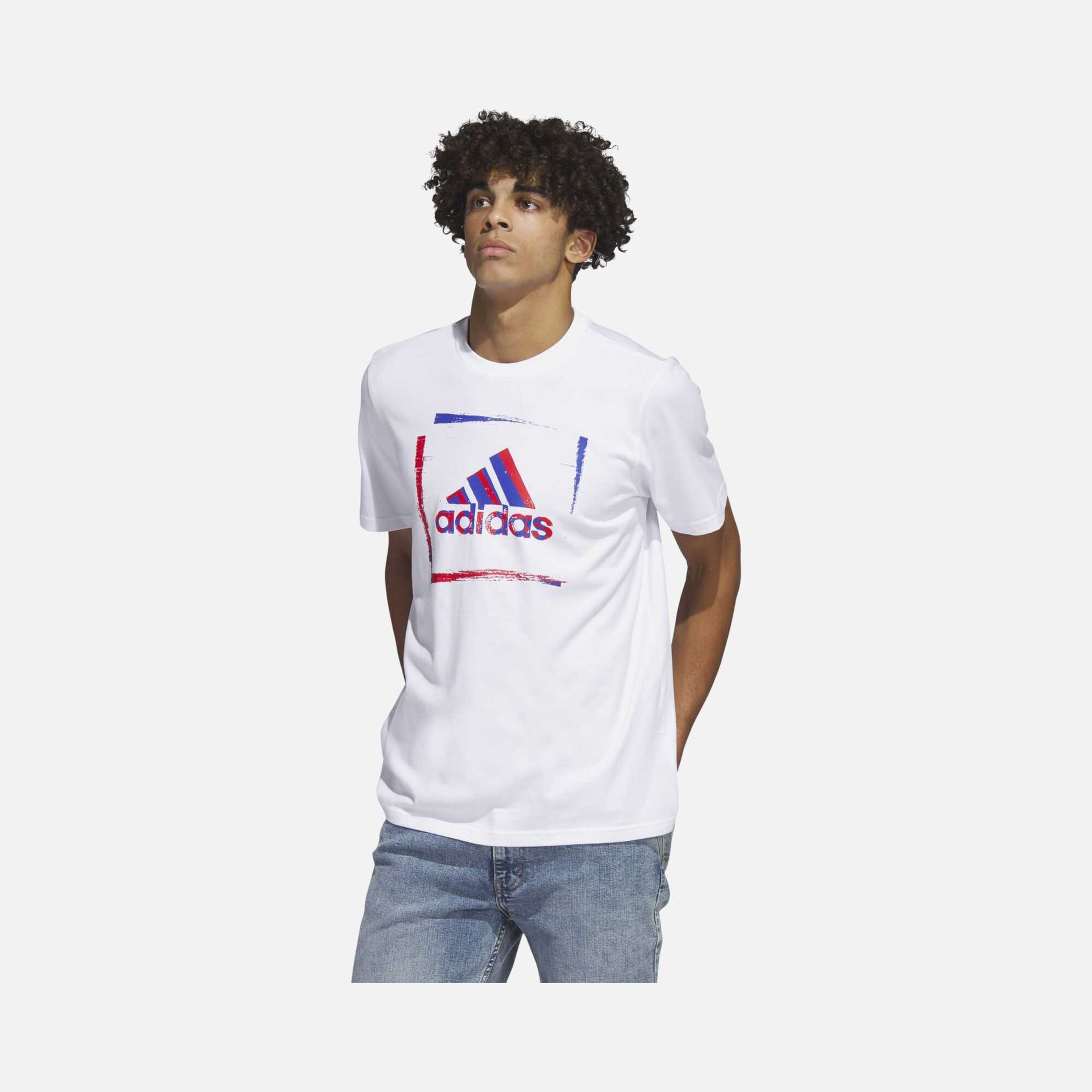 adidas Two-Tone Stencil Graphic Short-Sleeve Erkek Tişört