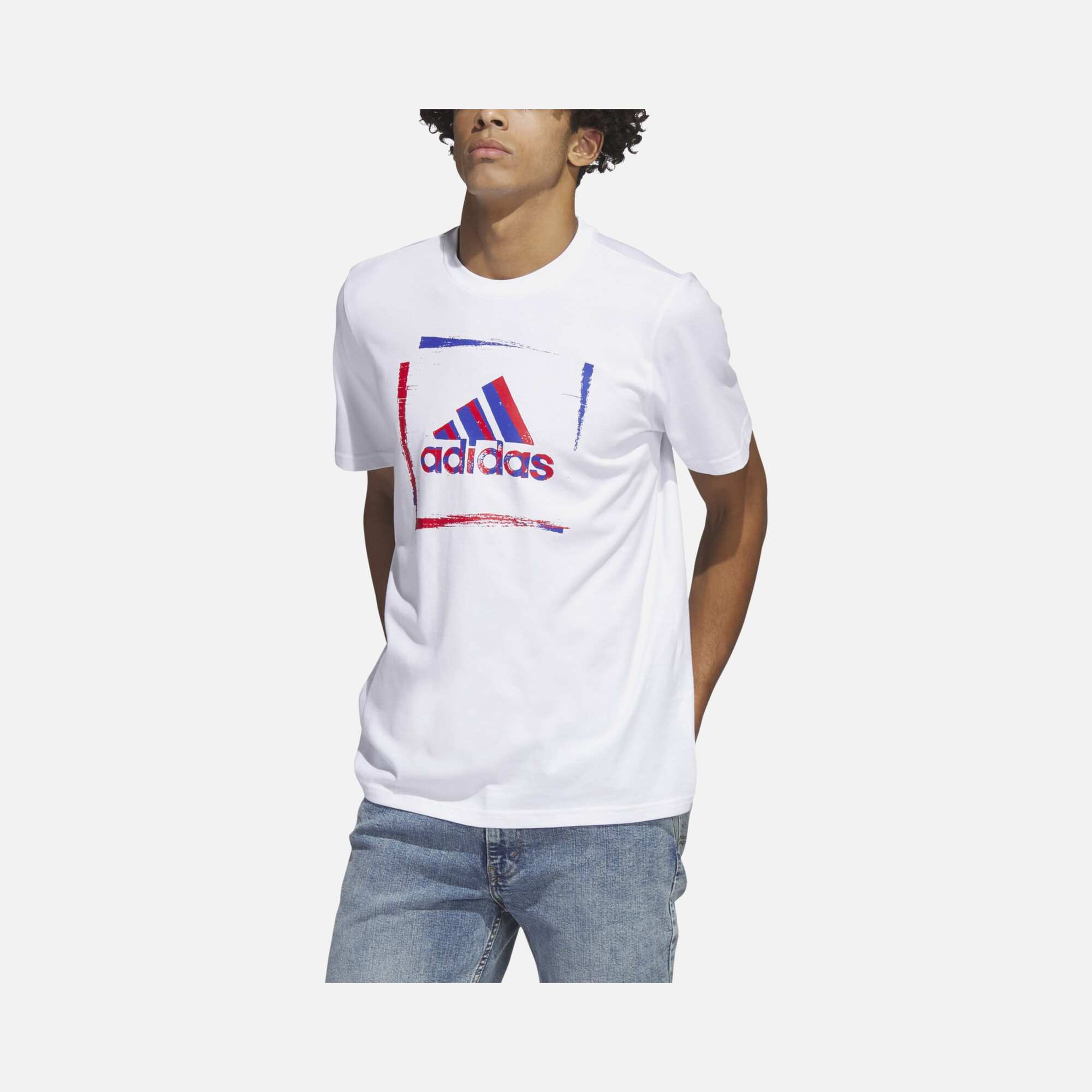 adidas Two-Tone Stencil Graphic Short-Sleeve Erkek Tişört