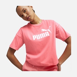 Puma Sportswear Essentials Logo Cropped Short-Sleeve Kadın Tişört