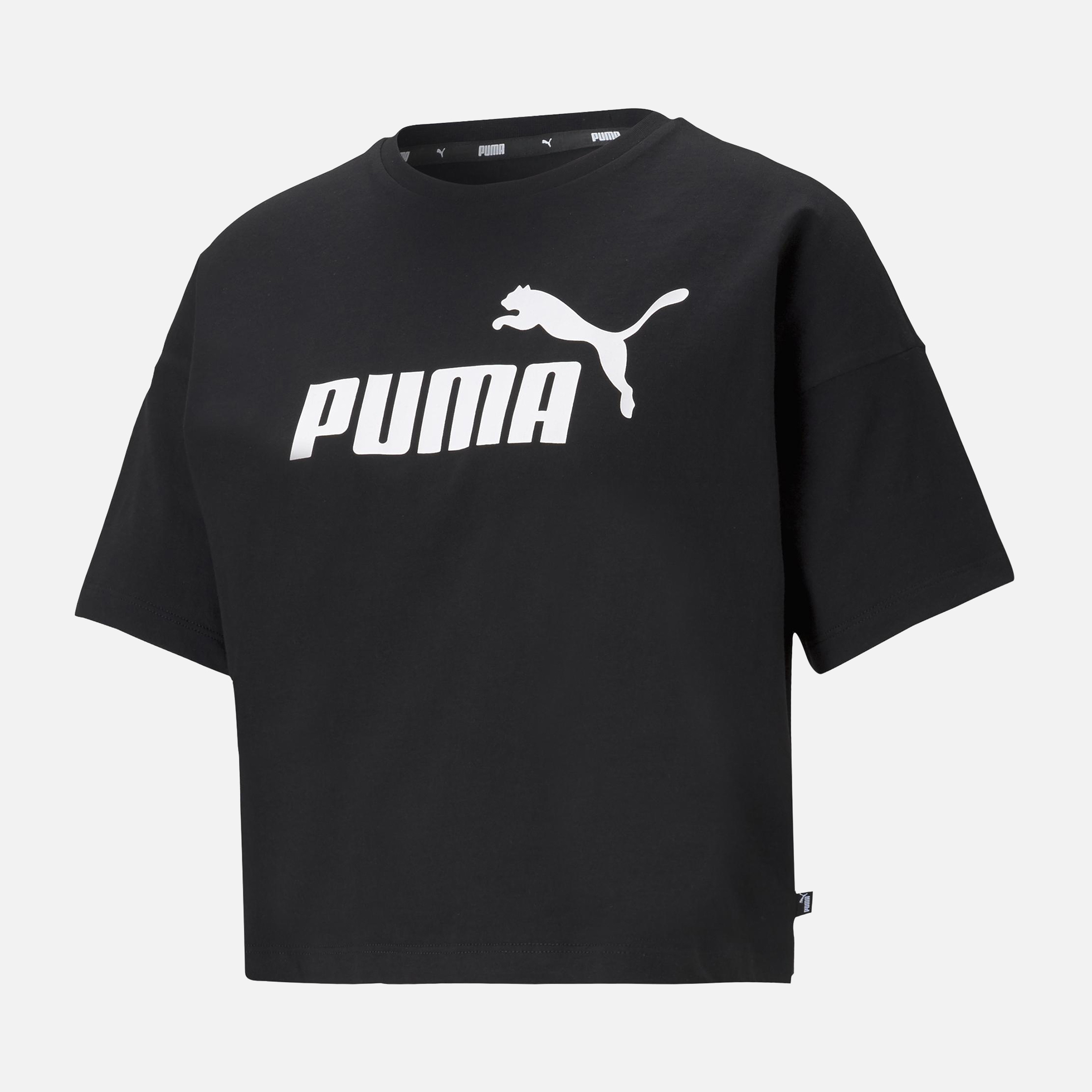 Puma Sportswear Essentials Logo Cropped Short-Sleeve Kadın Tişört