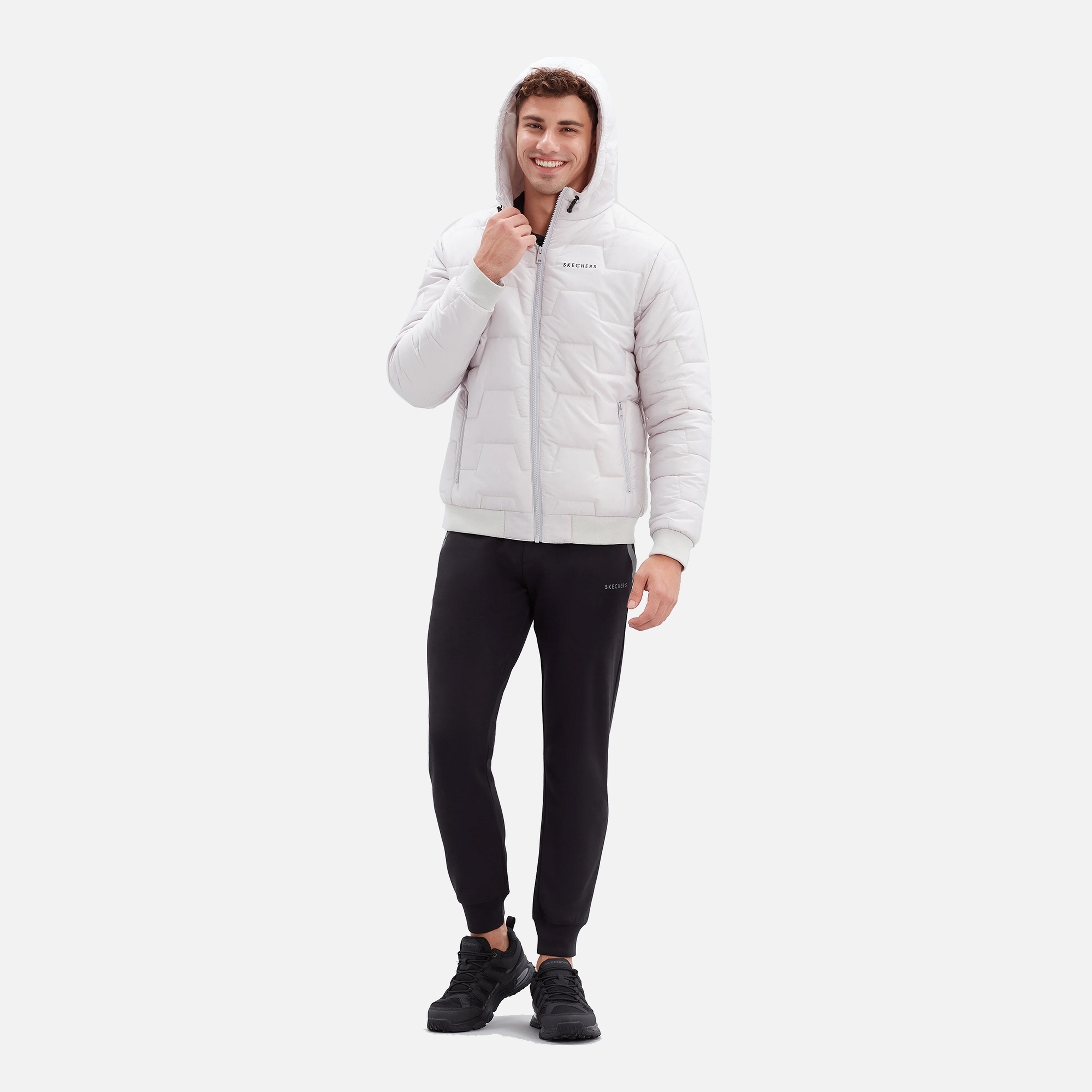 Skechers Outerwear Padded Full-Zip Hoodie Erkek Mont