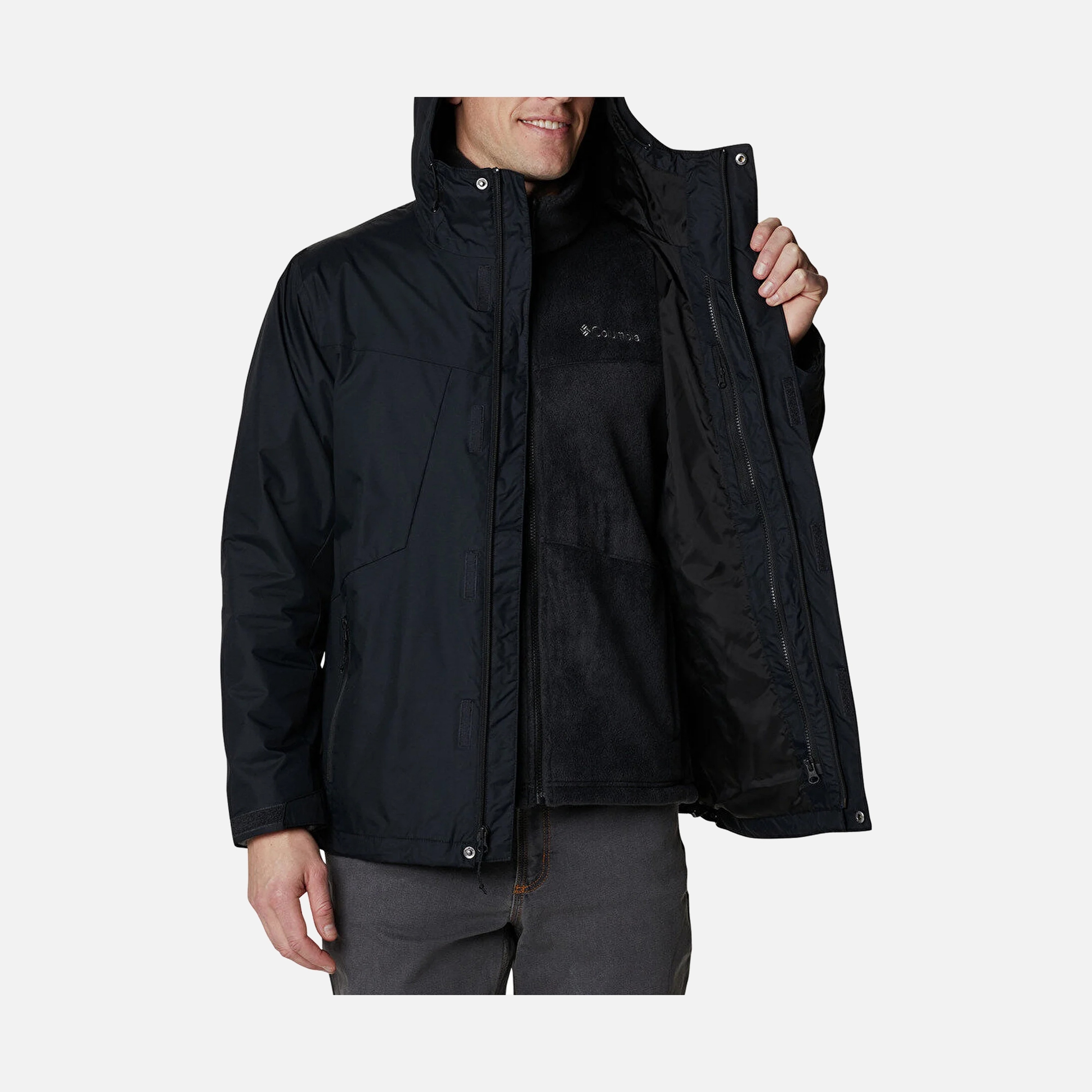 Columbia Tunnel Falls Interchange Two-Layer Design Full-Zip Hoodie Erkek Mont
