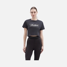 Skechers Graphic Shiny Logo Cropped Training Short-Sleeve Kadın Tişört