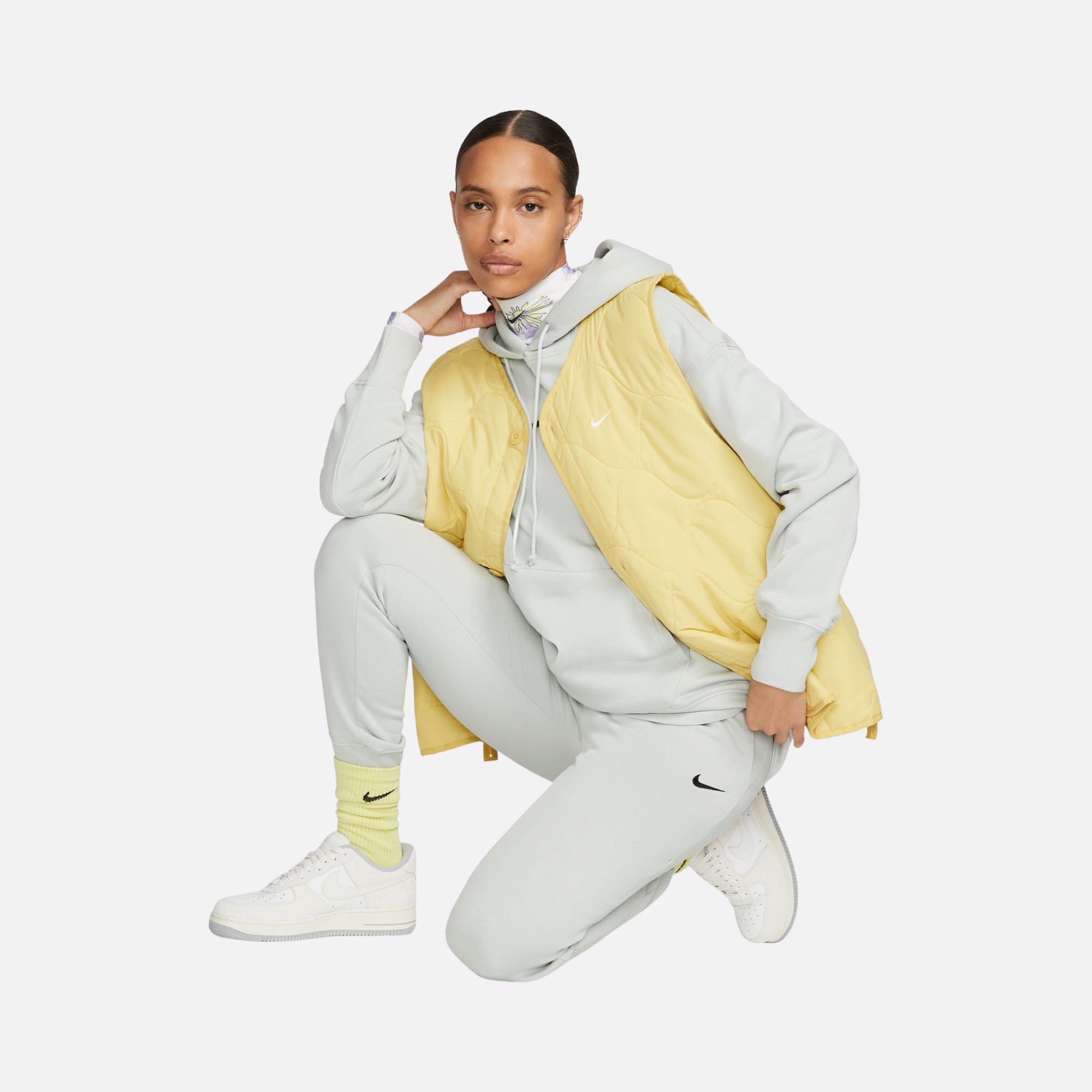 Nike Sportswear Gel-Midi Swoosh Phoenix Fleece High-Waisted Kadın Eşofman Altı