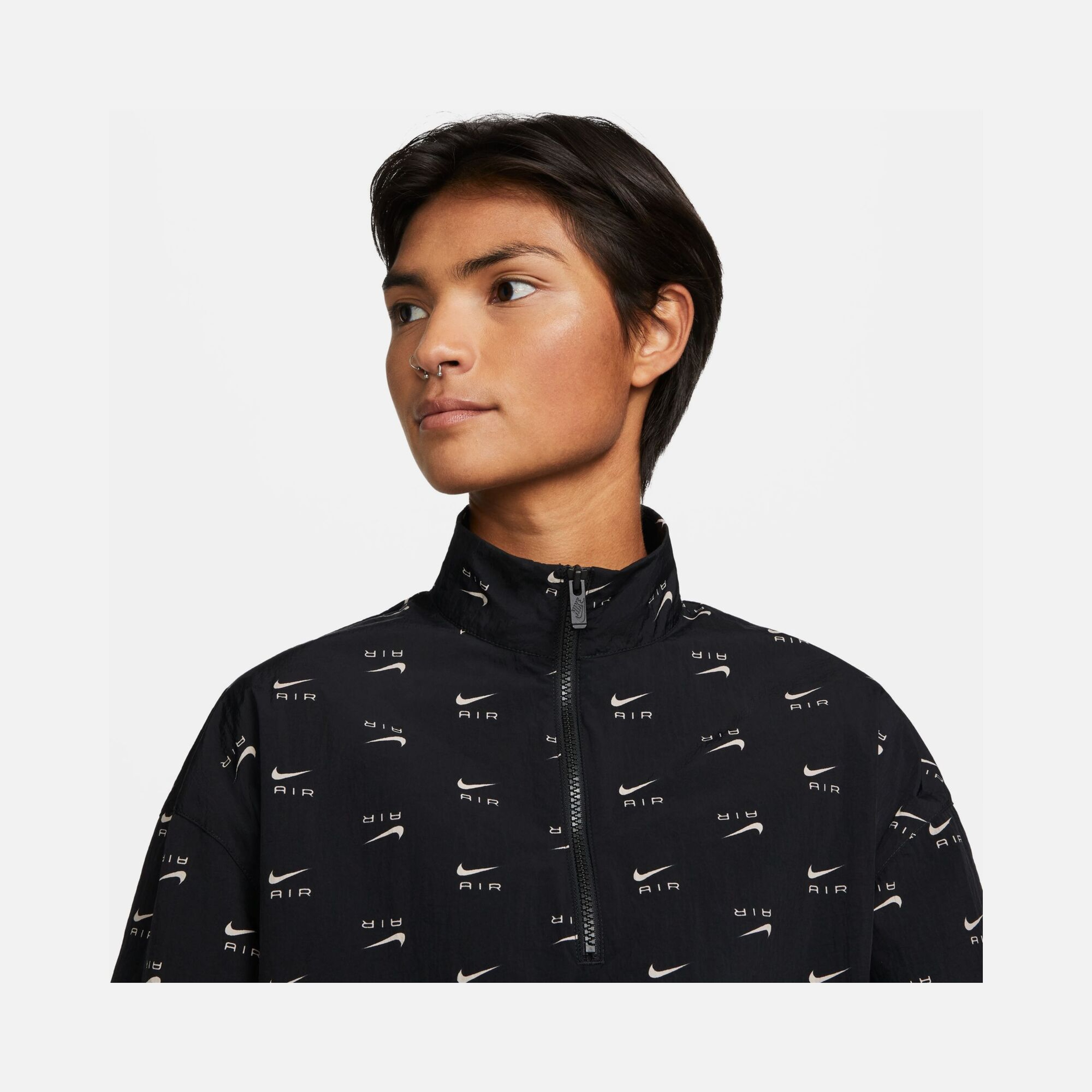 Nike Sportswear Air Allover Printed Mod Crop Woven Quarter-Zip Kadın Ceket
