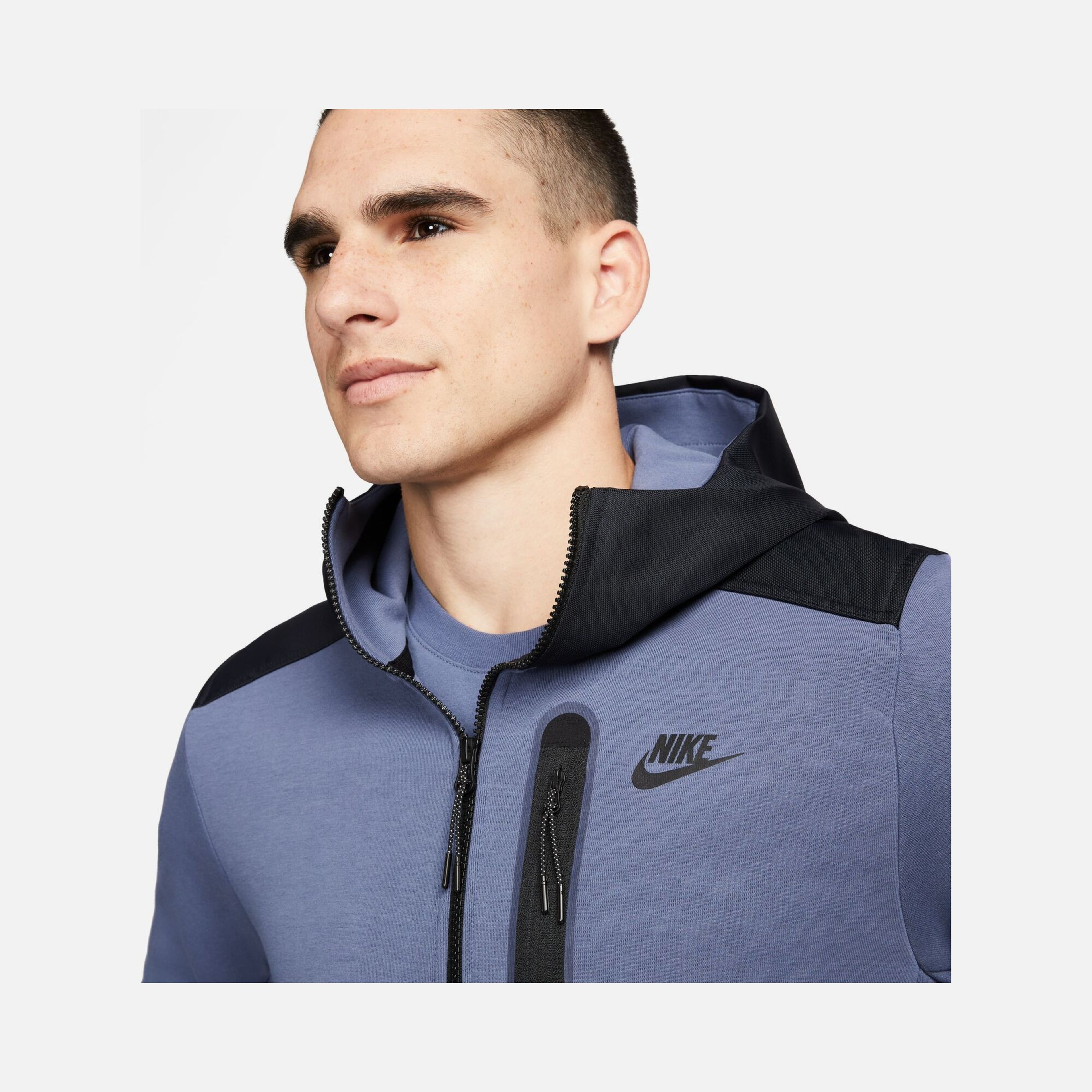 Nike Sportswear Tech Fleece ''Overlay Detail'' Full-Zip Hoodie Erkek Sweatshirt