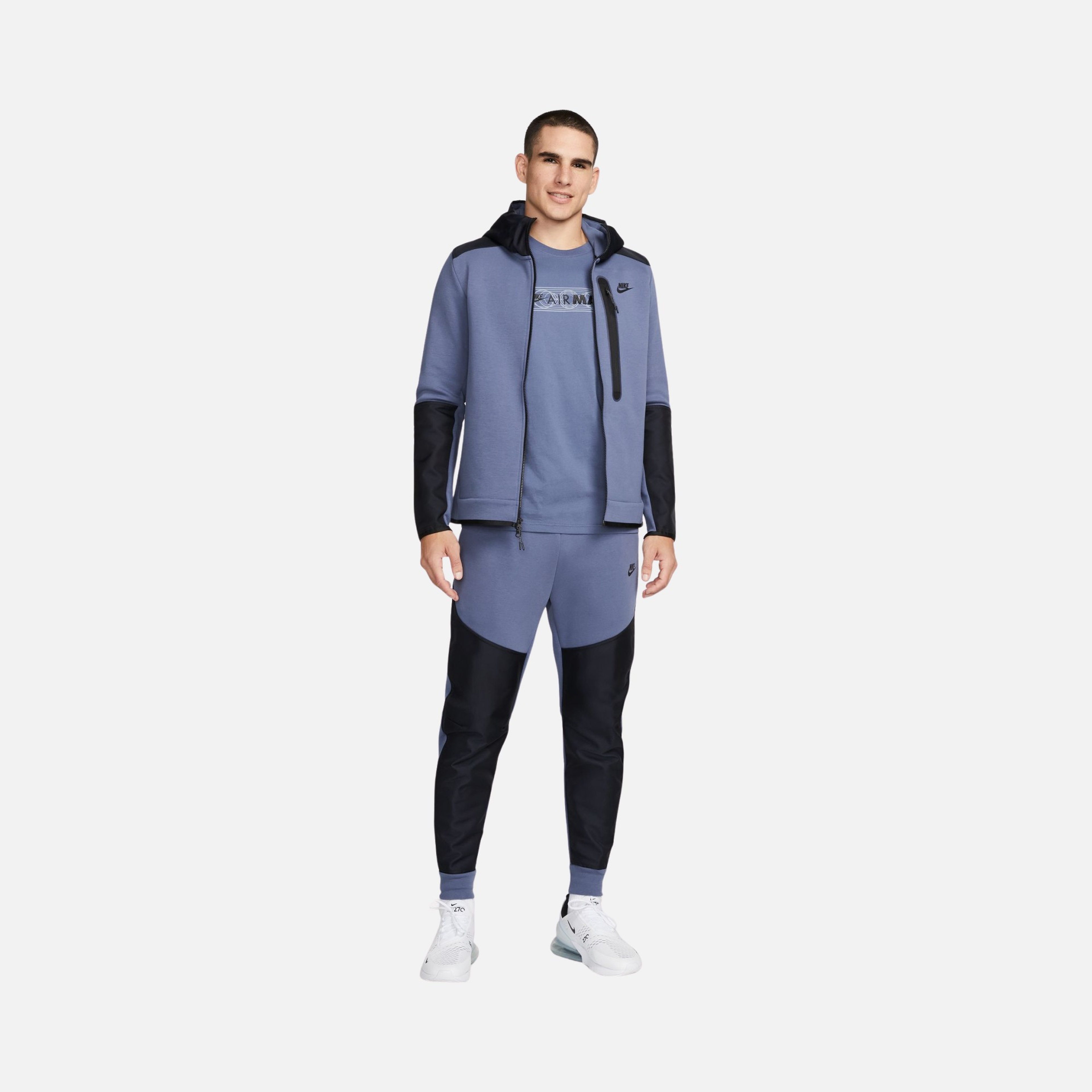Nike Sportswear Tech Fleece ''Overlay Detail'' Full-Zip Hoodie Erkek Sweatshirt