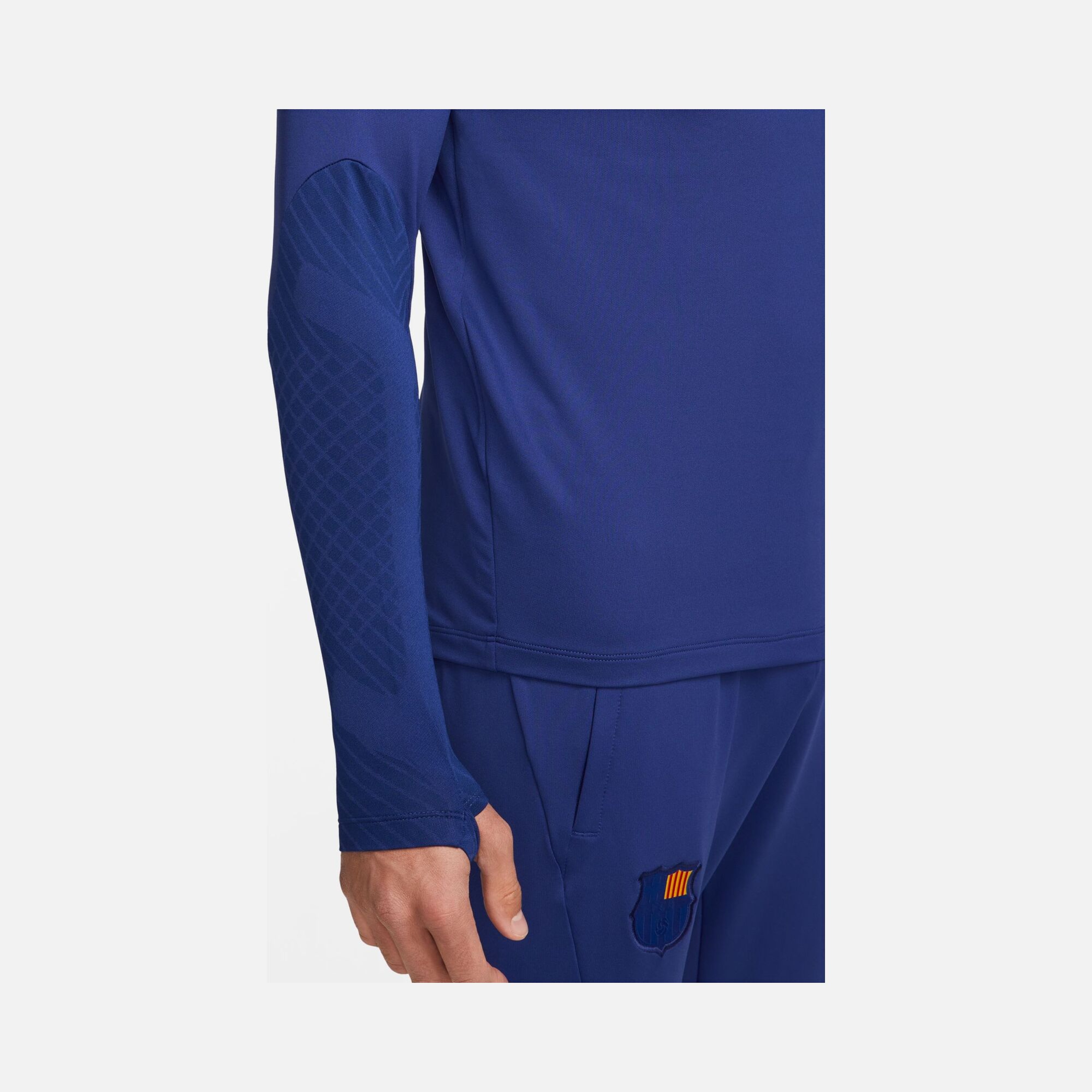 Nike FC Barcelona Dri-Fit Strike Football Drill 1/2-Zip Long-Sleeve Erkek Tişört