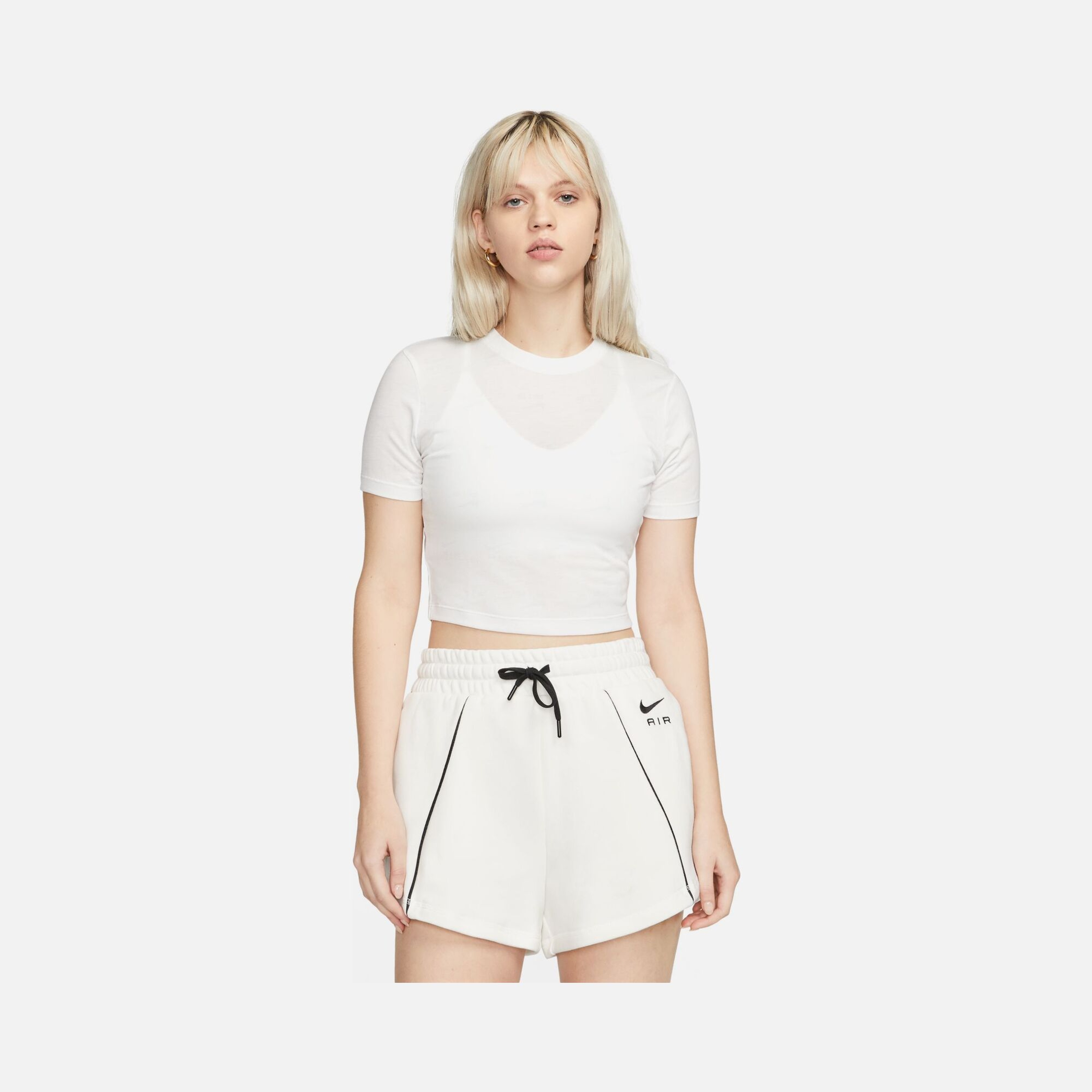 Nike Sportswear Air Slim-Fit Printed Cropped Short-Sleeve Kadın Tişört