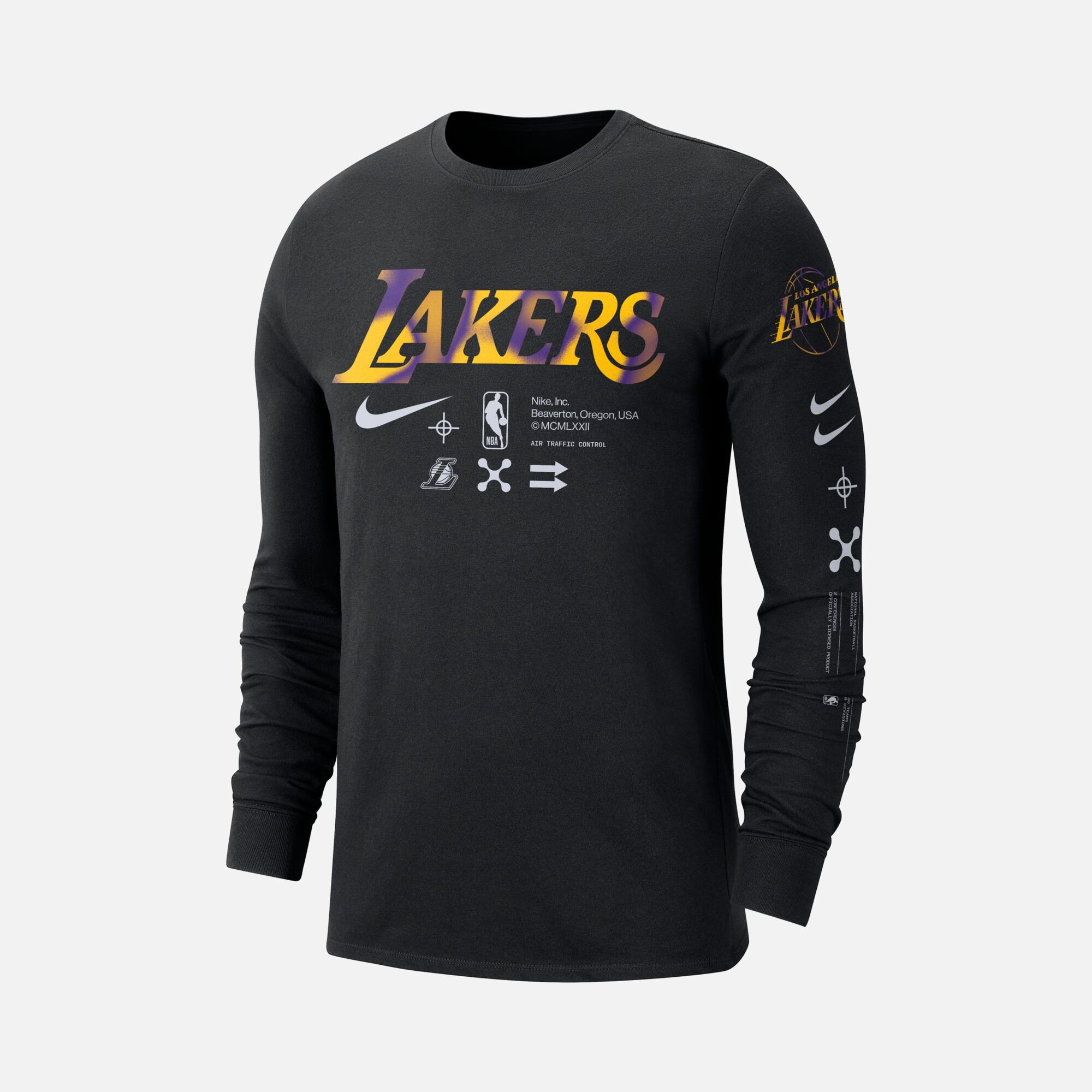 NIKE NBA LAKERS バスケットボールシャツSize XXL Nike Los Angeles Lakers NBA Long-Sleeve Erkek Tişört | Barçın