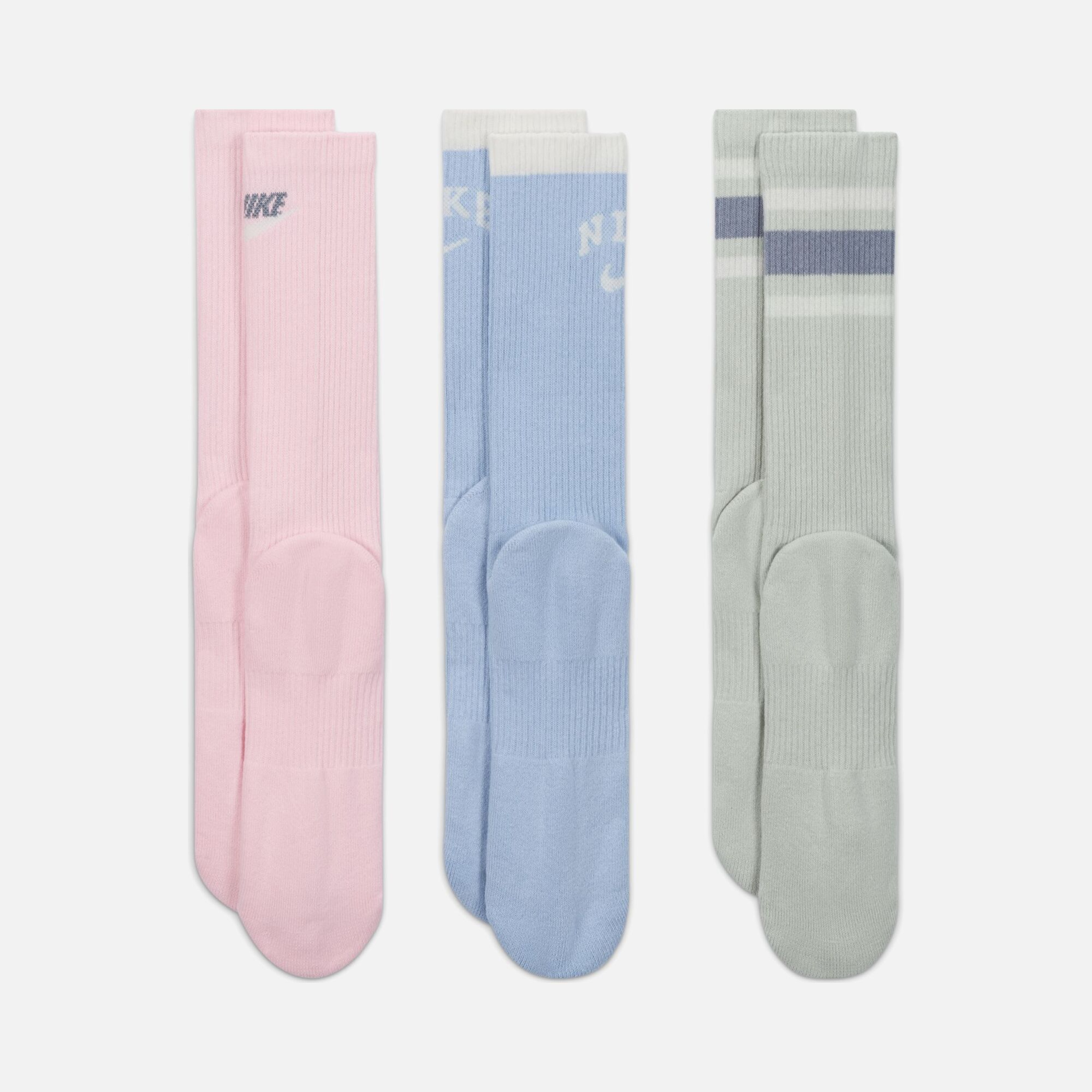 Nike Dri-Fit Everyday Plus Cushioned Crew Retro Style Atlethic Training (3 Pairs) Unisex Çorap