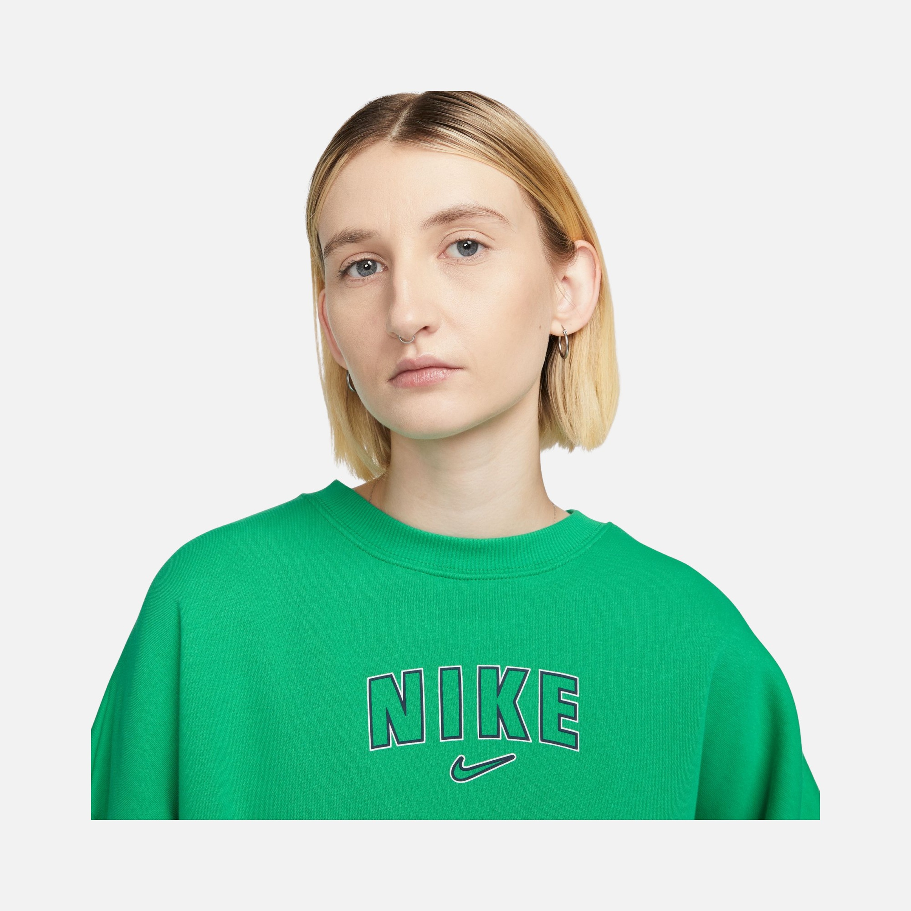 Nike Sportswear Phoenix Fleece Oversized Cropped Crew Printed Kadın Sweatshirt