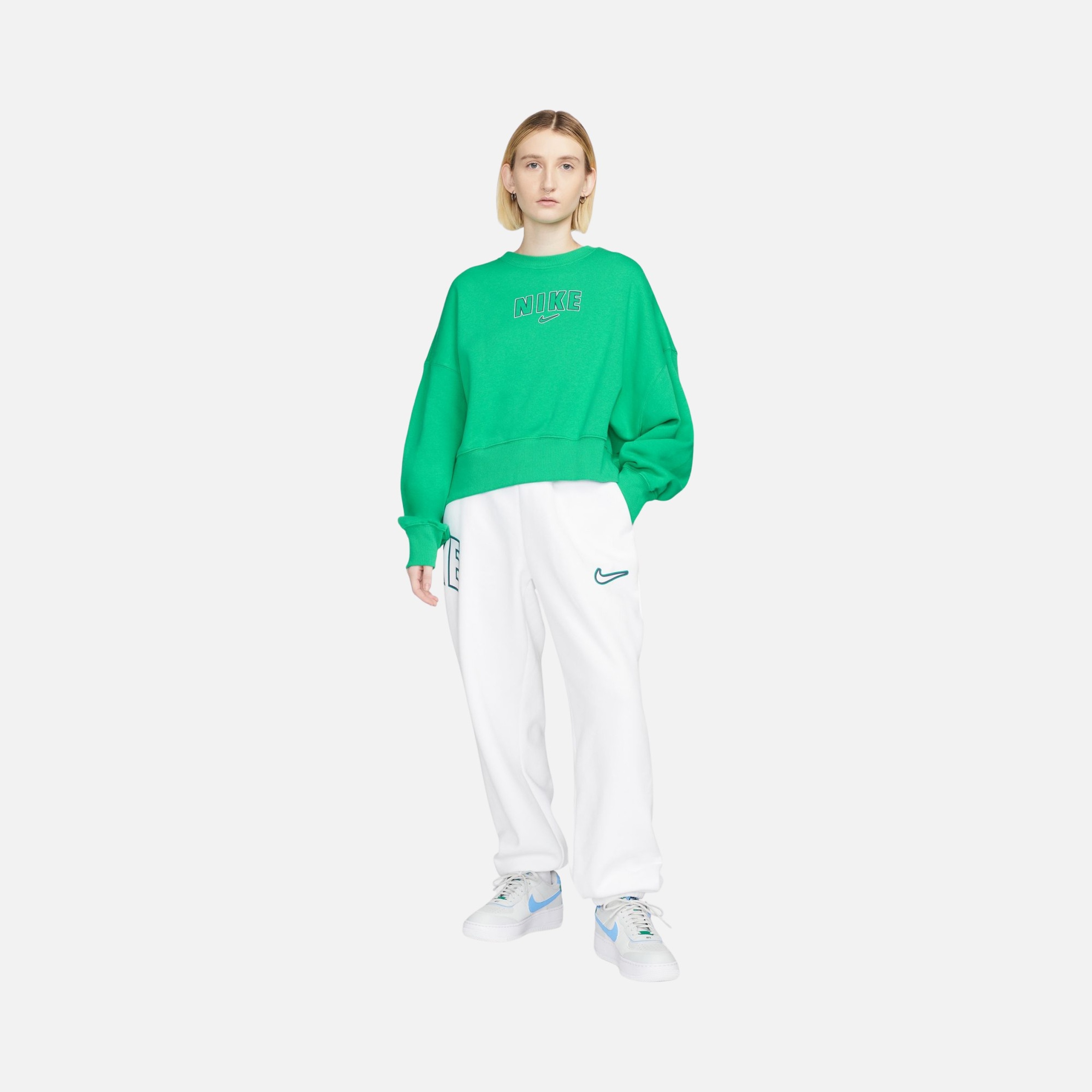 Nike Sportswear Phoenix Fleece Oversized Cropped Crew Printed Kadın Sweatshirt