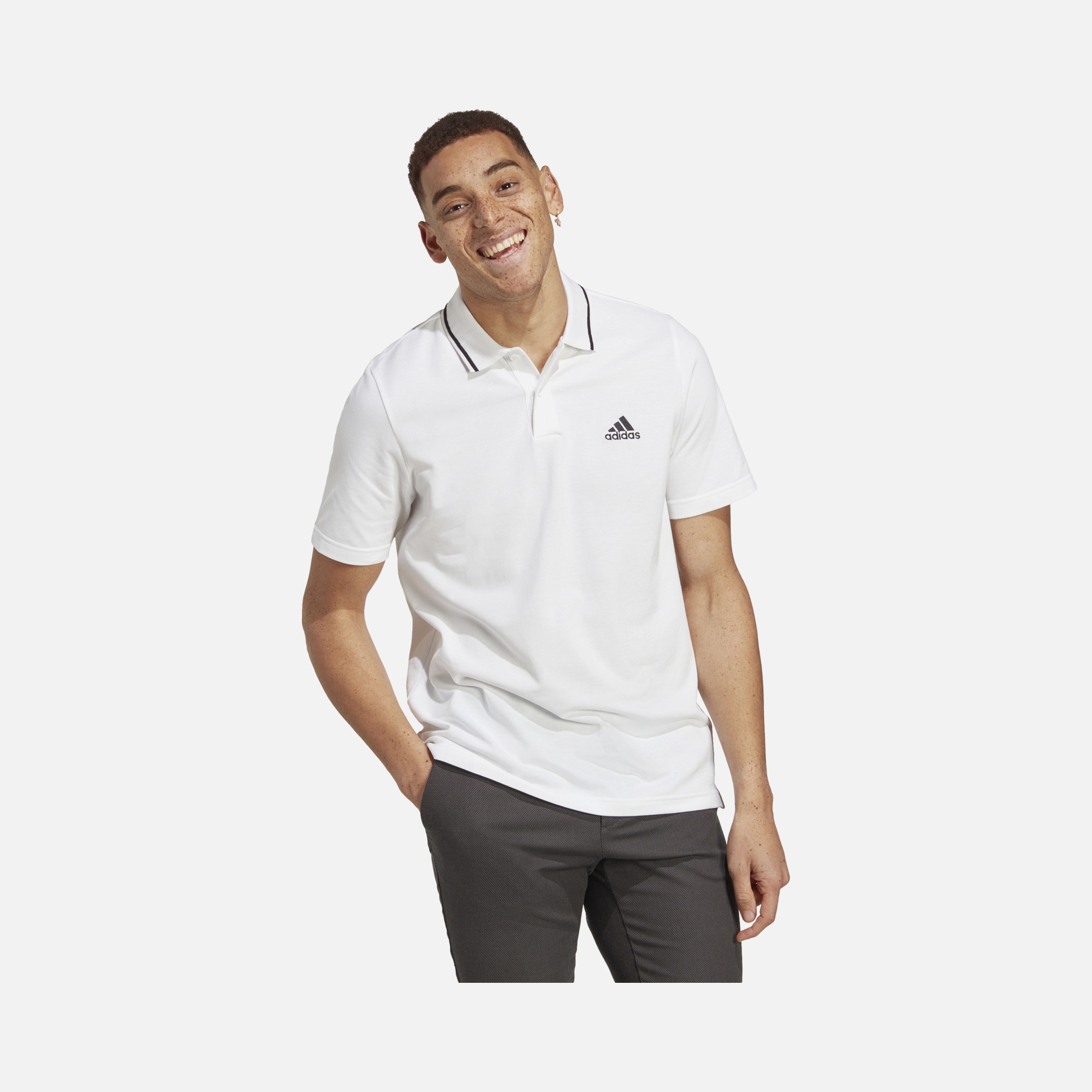 adidas Essentials Piqué Small Logo Polo Short-Sleeve Erkek Tişört