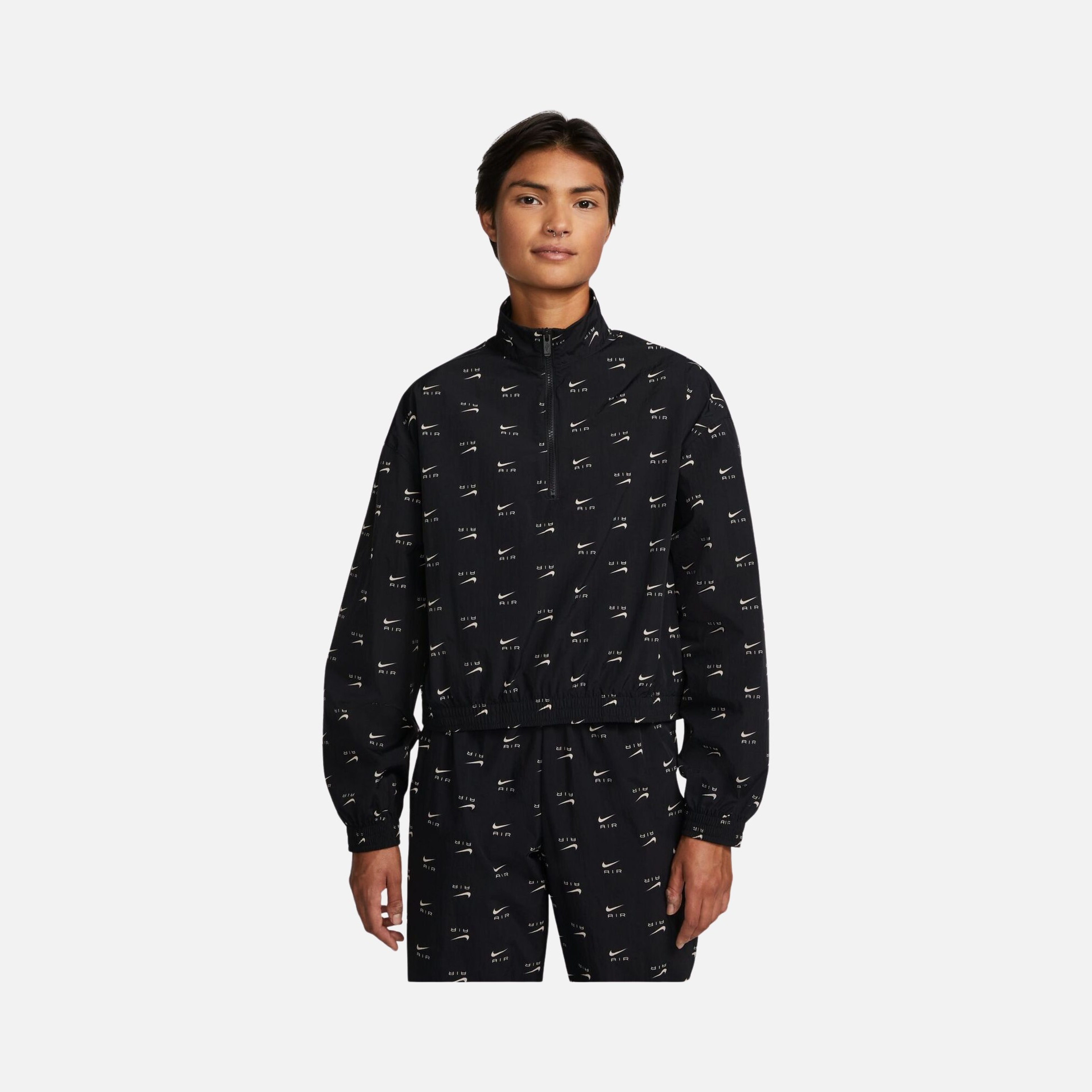 Nike Sportswear Air Allover Printed Mod Crop Woven Quarter-Zip Kadın Ceket