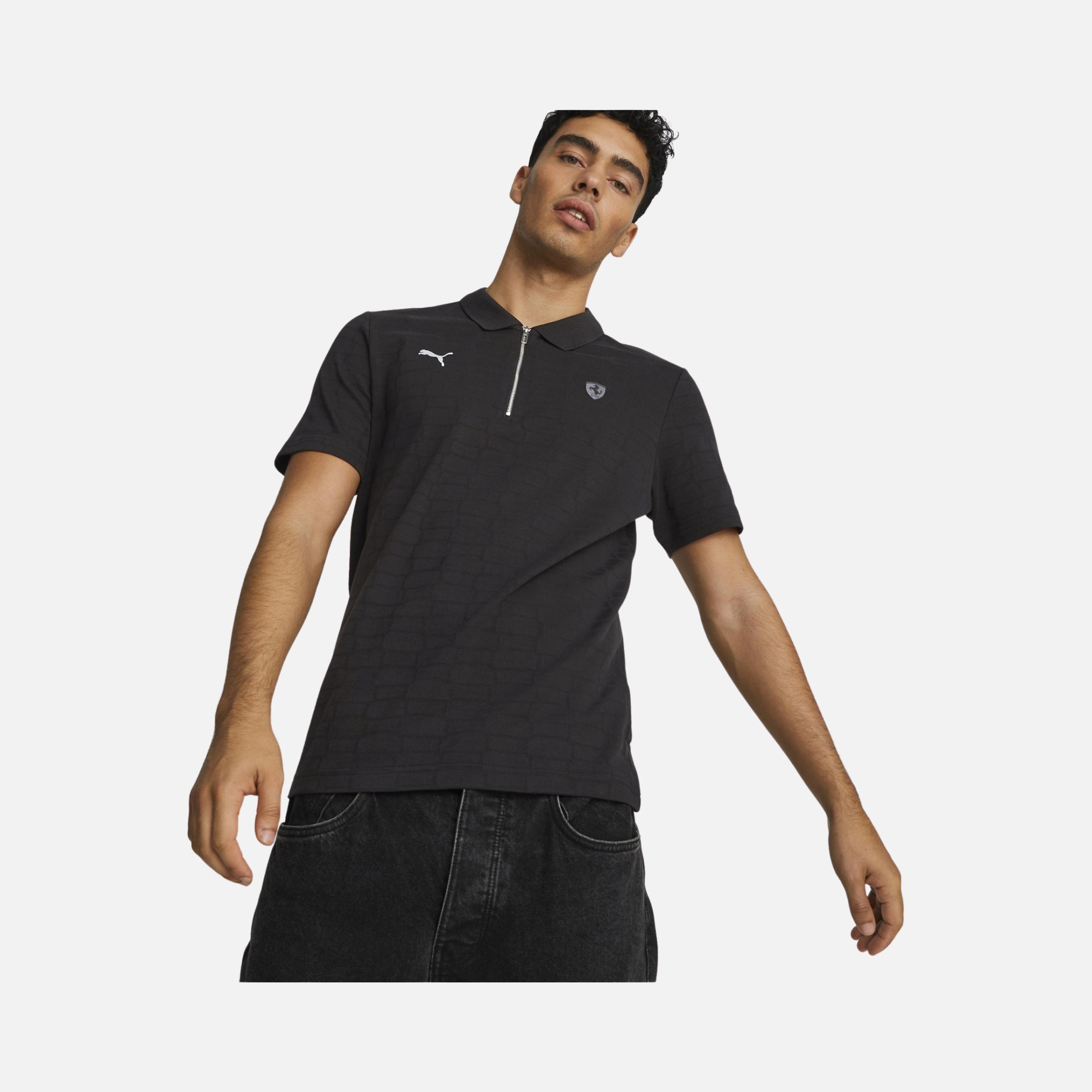 Puma Sportswear Ferrari Style Polo 1/2 Zip Short-Sleeve Erkek Tişört