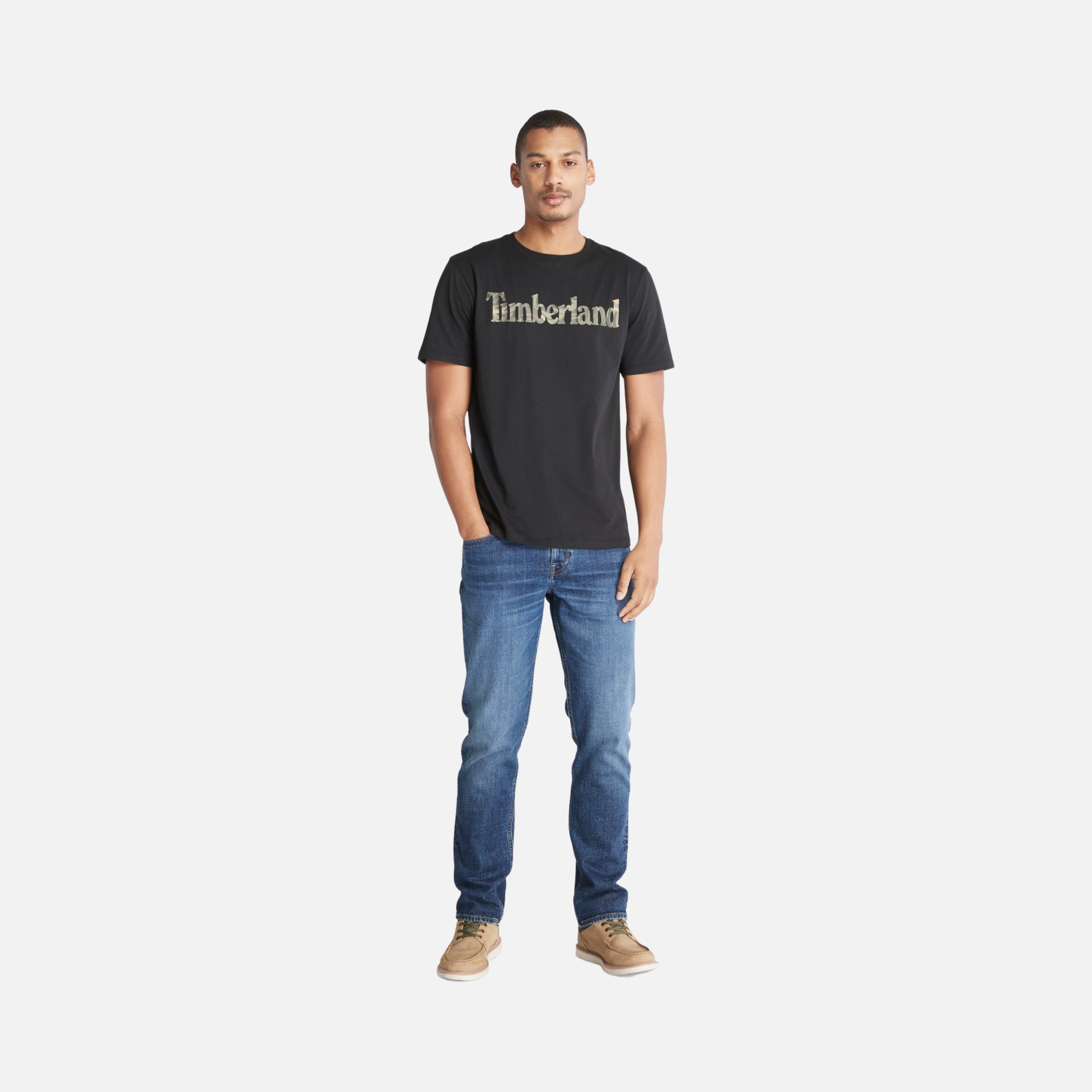 Timberland Sportswear Linear Camouflage Logo Graphic Short-Sleeve Erkek Tişört