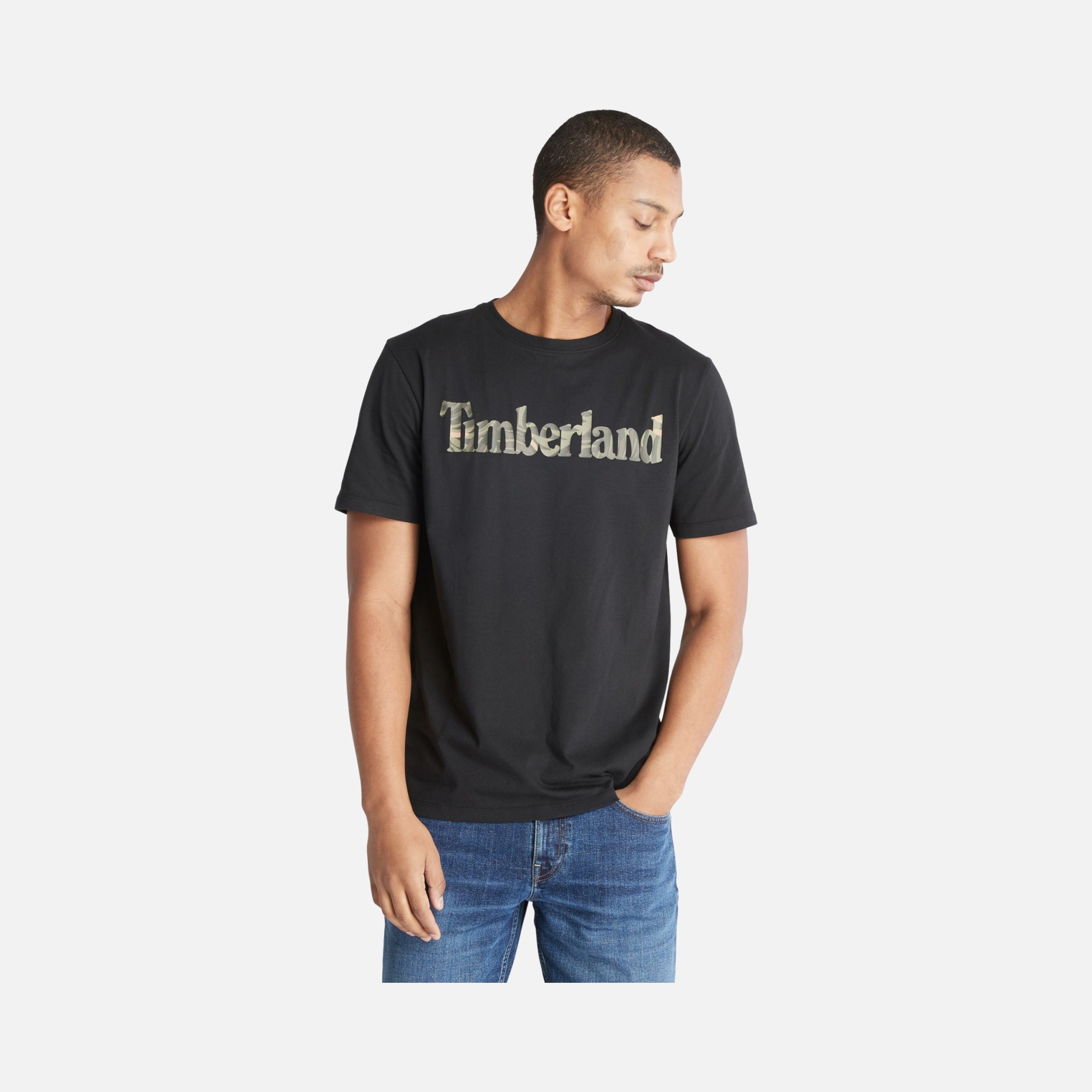 Timberland Sportswear Linear Camouflage Logo Graphic Short-Sleeve Erkek Tişört