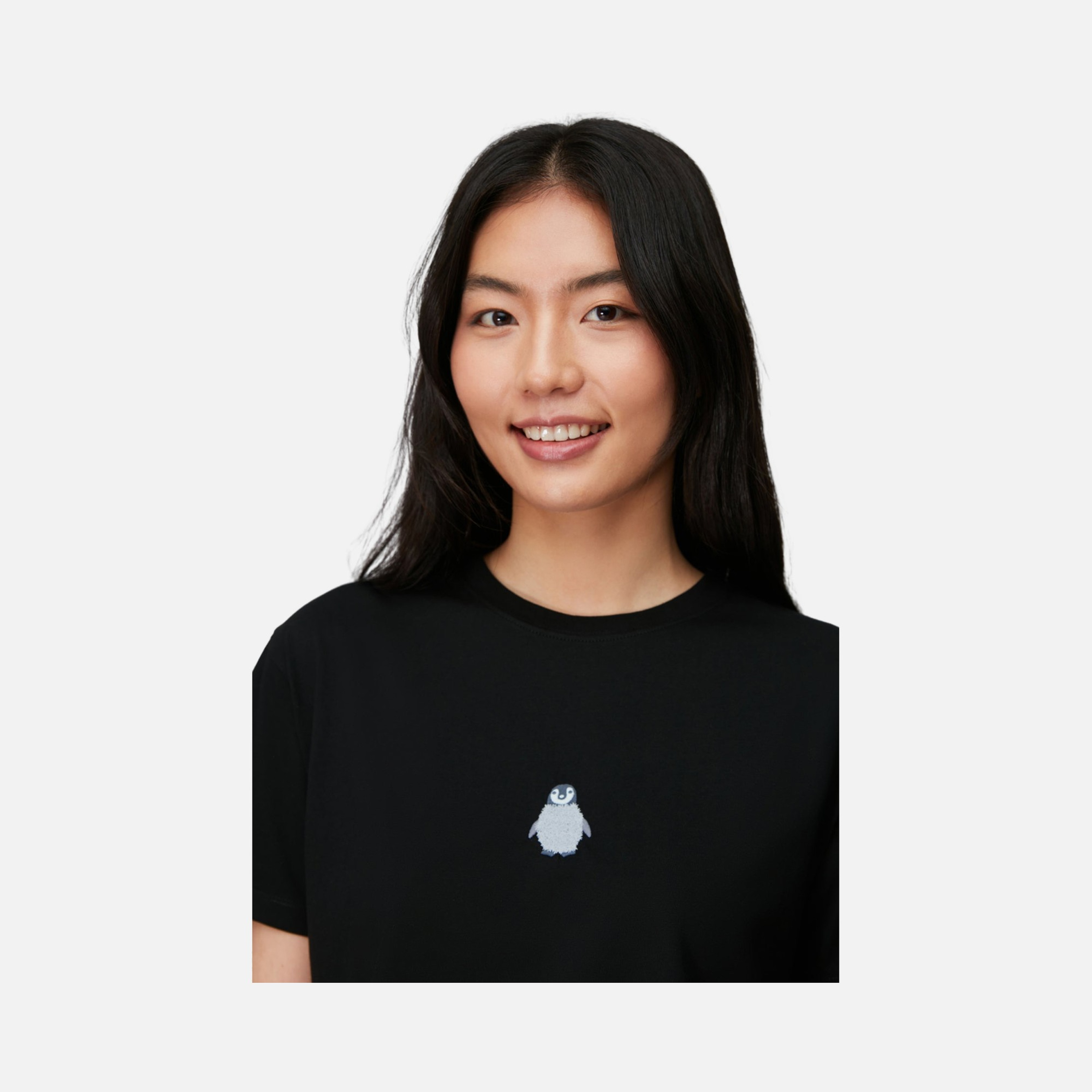 WWF Sportswear Yavru İmparator Penguen Embroidered Cropped Short-Sleeve Kadın Tişört