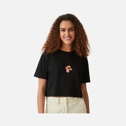 WWF Sportswear Palyaço Balığı Embroidered Cropped Short-Sleeve Kadın Tişört