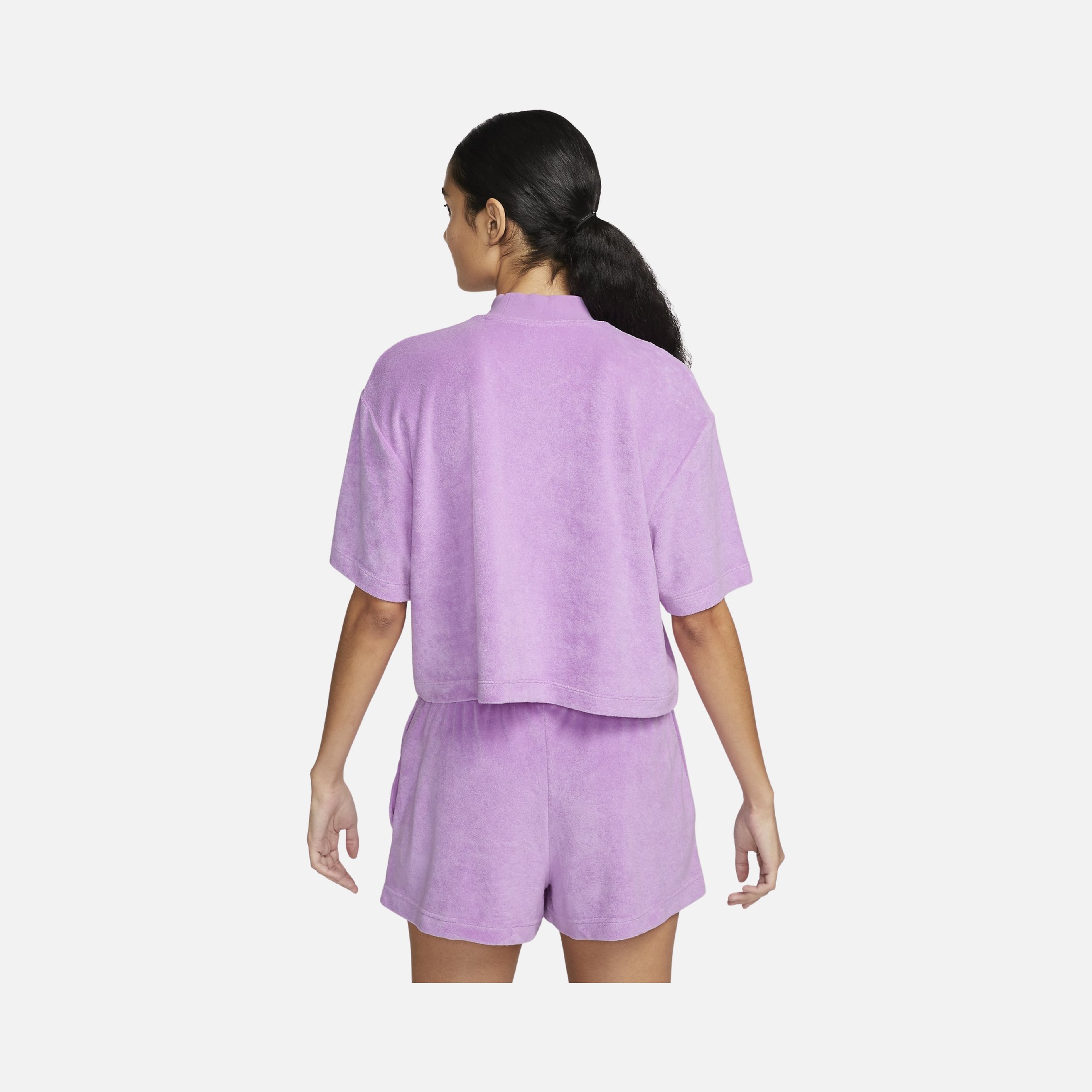 Nike Sportswear Mock-Neck Short-Sleeve Terry Short-Sleeve Kadın Tişört