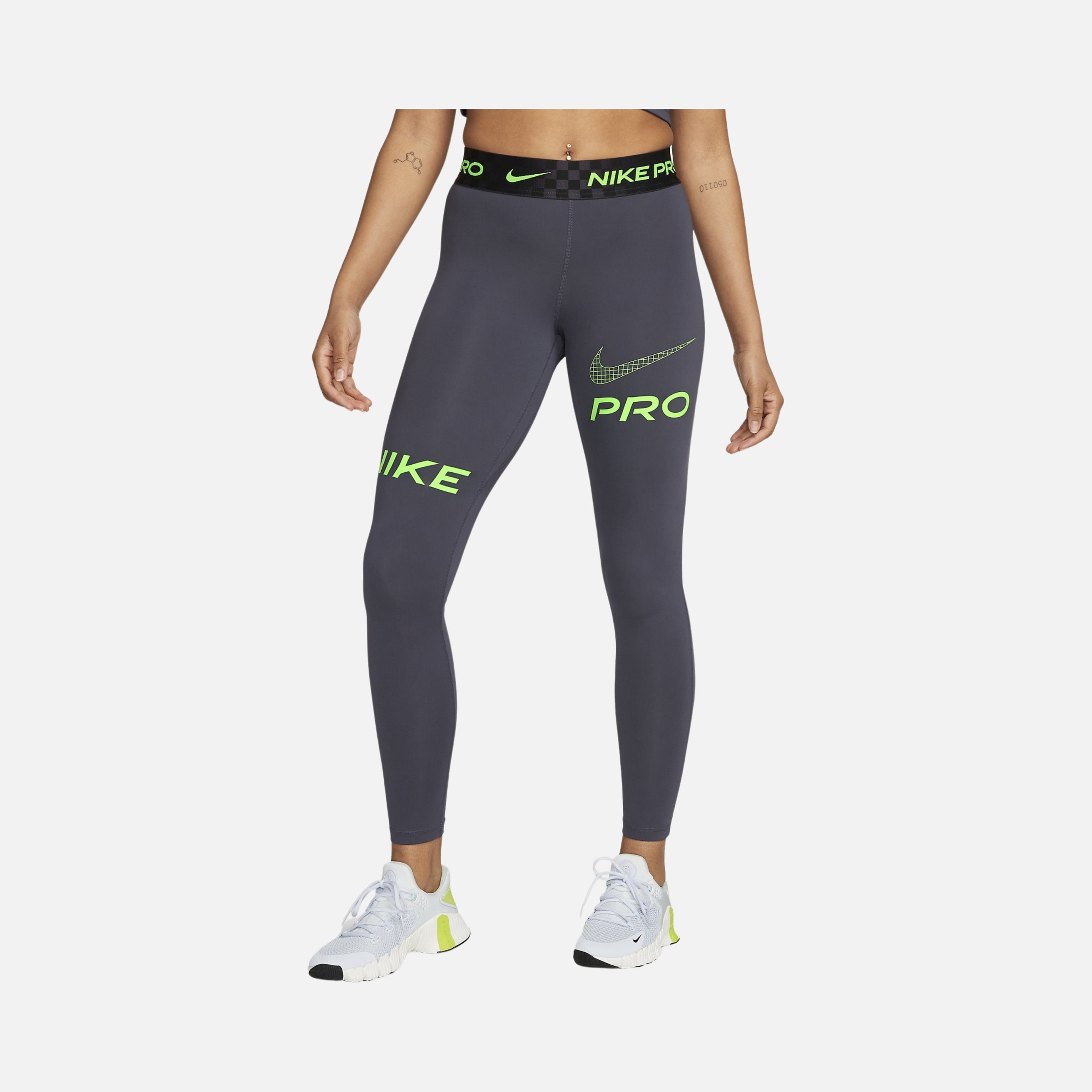 Nike Pro Dri-Fit Mid-Rise Full-Length Graphic Training Kadın Tayt