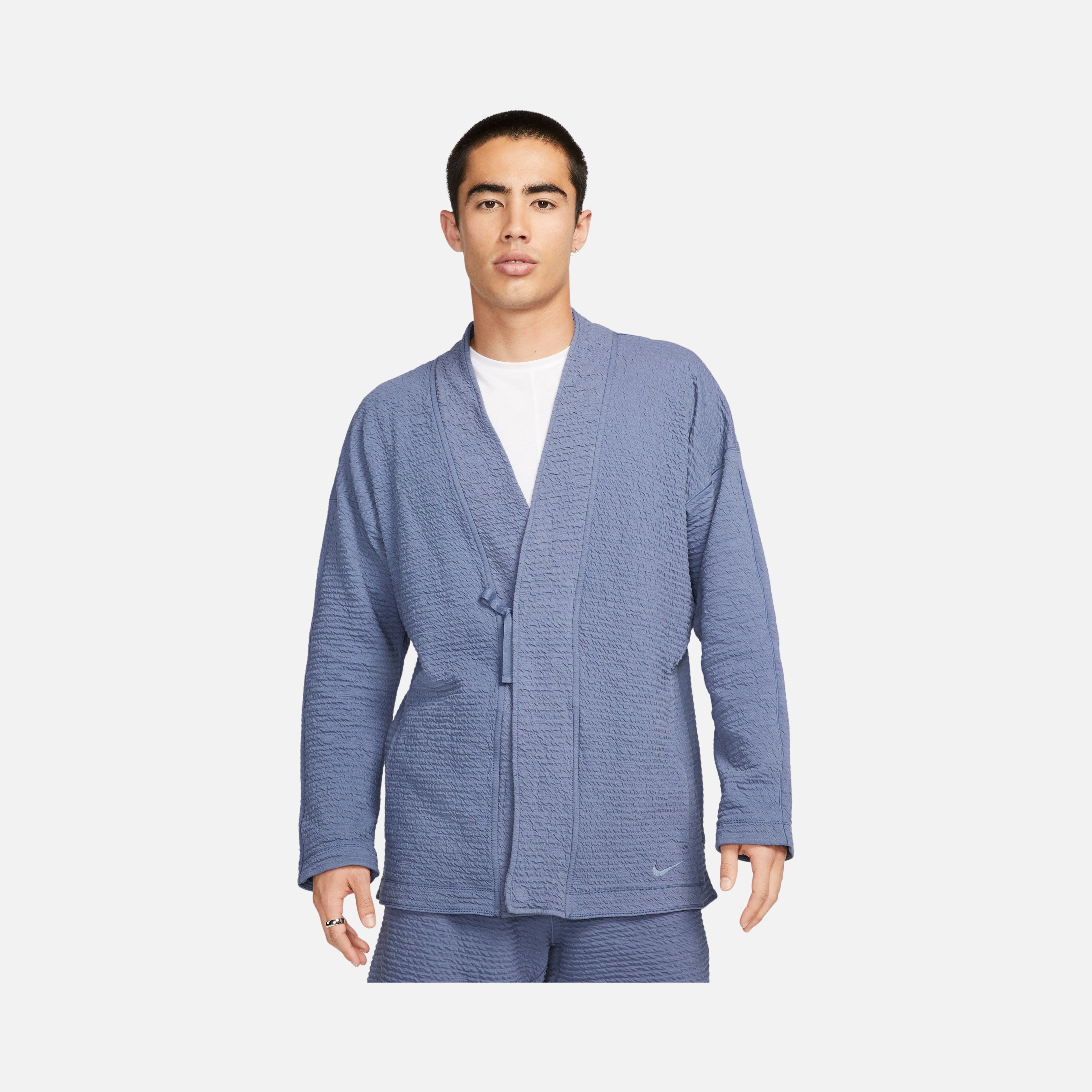 NIKE yoga セットアップ S Nike Yoga Dri-Fit Textured Full-Length Snap Buttons Erkek Ceket