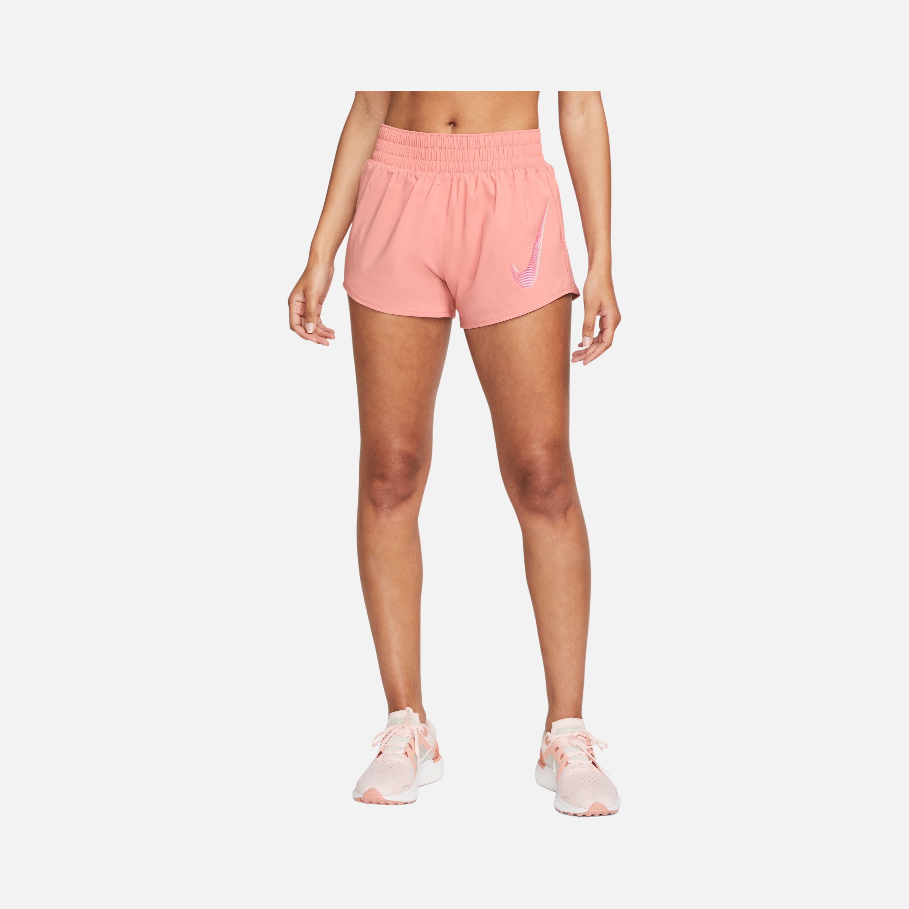 Nike Dri-Fit One Swoosh Mid-Rise Brief-Lined Running Kadın Şort