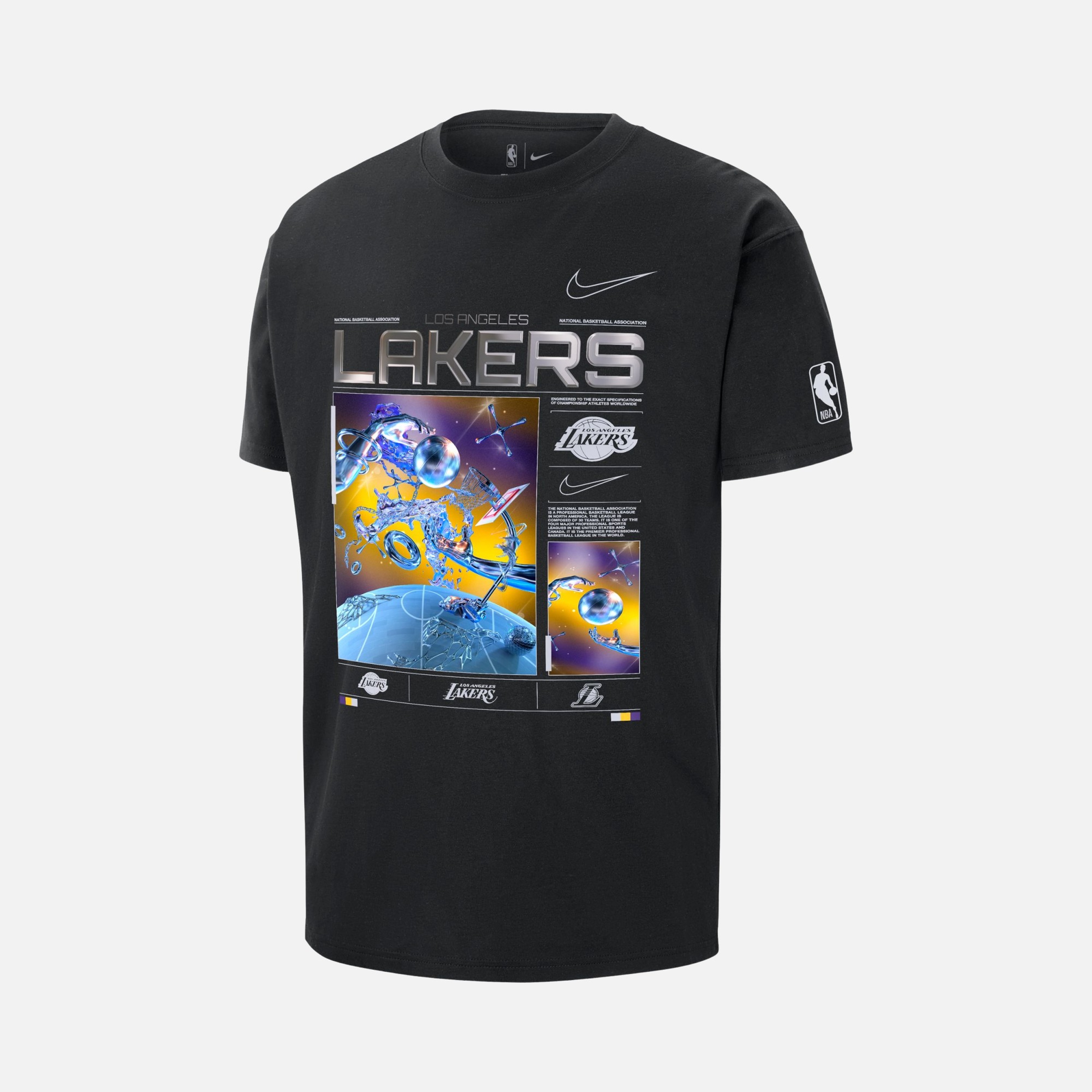 Nike Los Angeles Lakers Courtside NBA Max90 Basketball Short-Sleeve Erkek Tişört