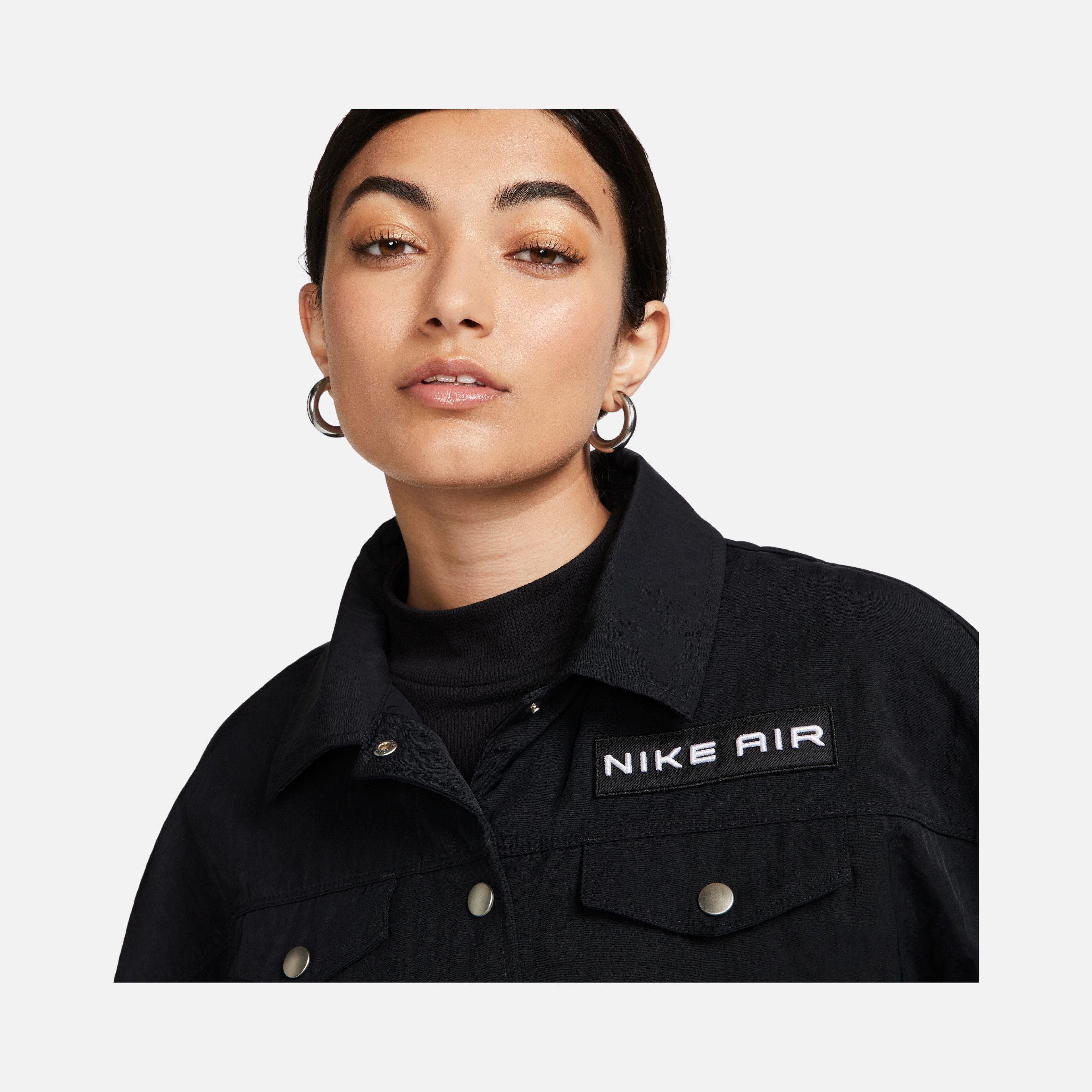 Nike Sportswear Air Woven Mod Crop Full Snap Fastener Kadın Ceket