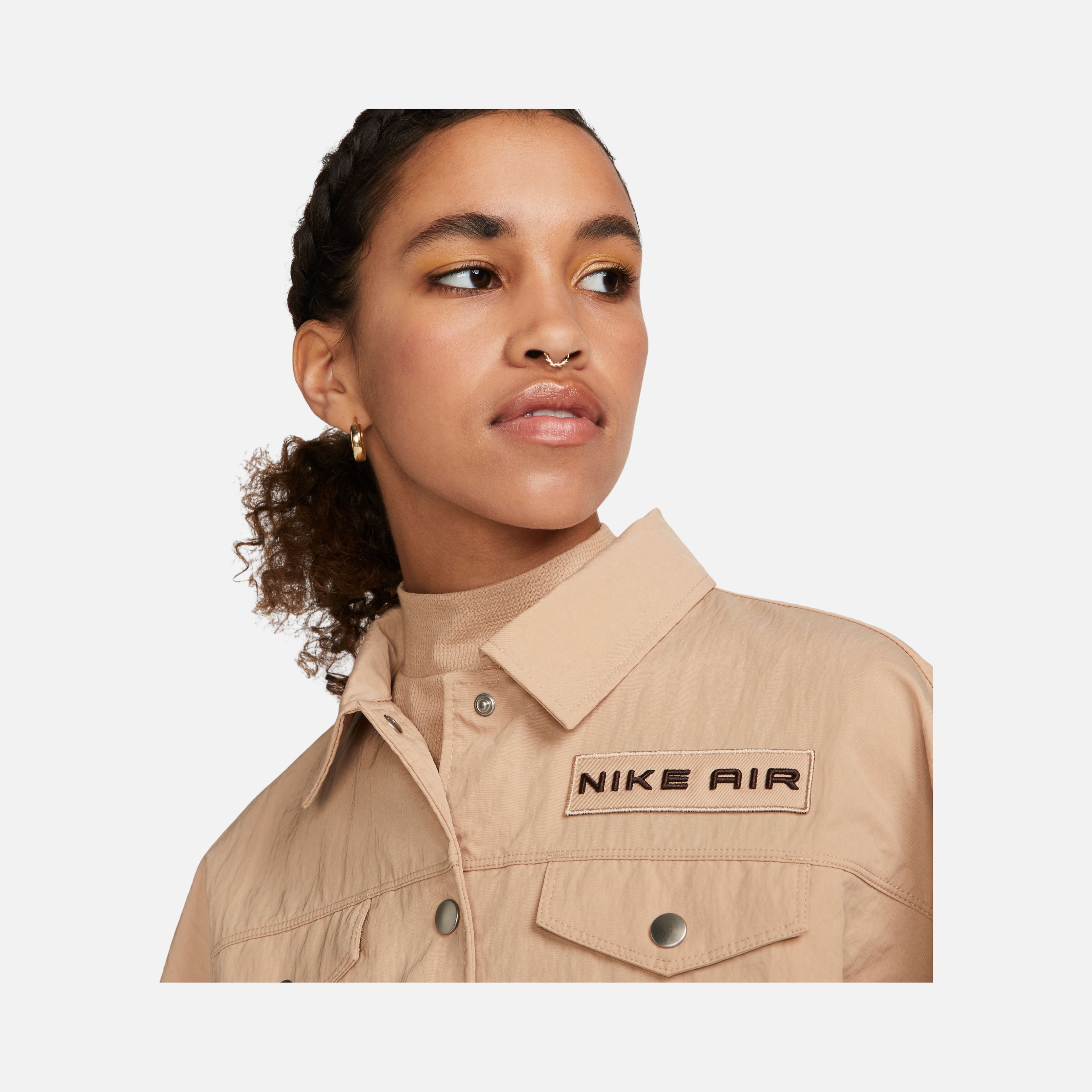 Nike Sportswear Air Woven Mod Crop Full Snap Fastener Kadın Ceket