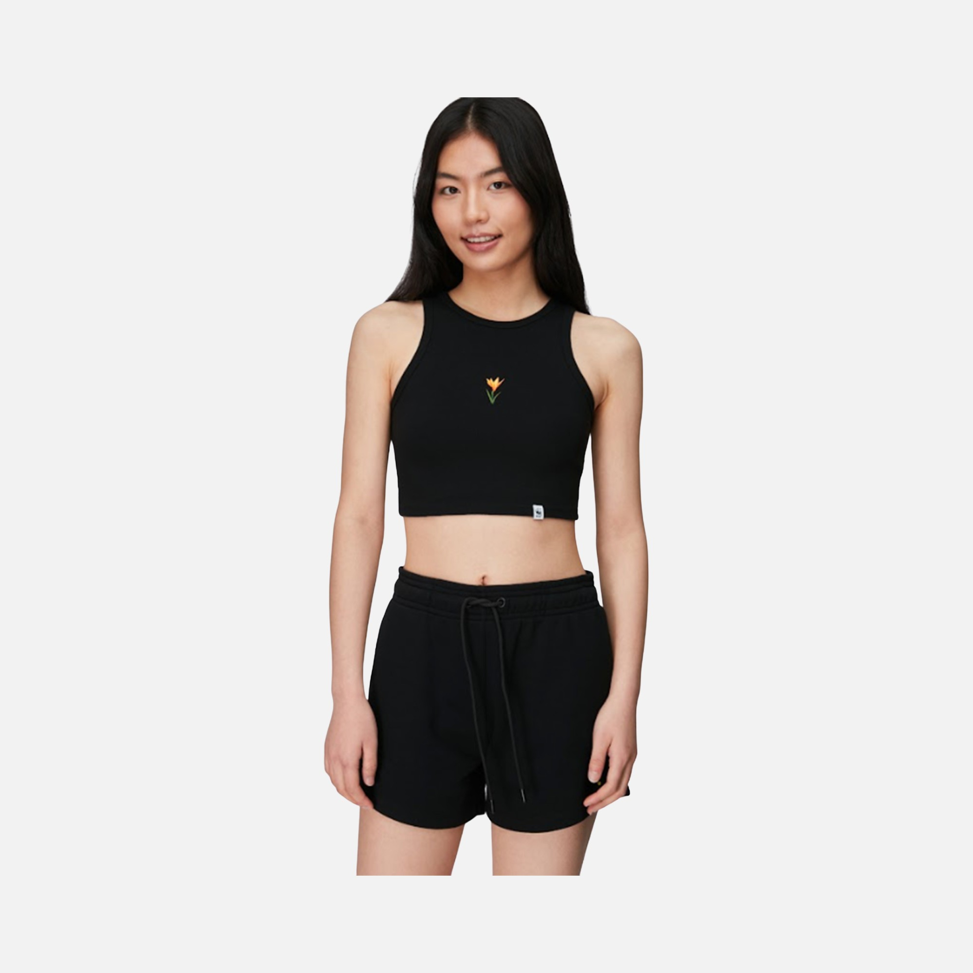 WWF Sportswear Panda Embroidered Regular-Fit High Waist Kadın Şort