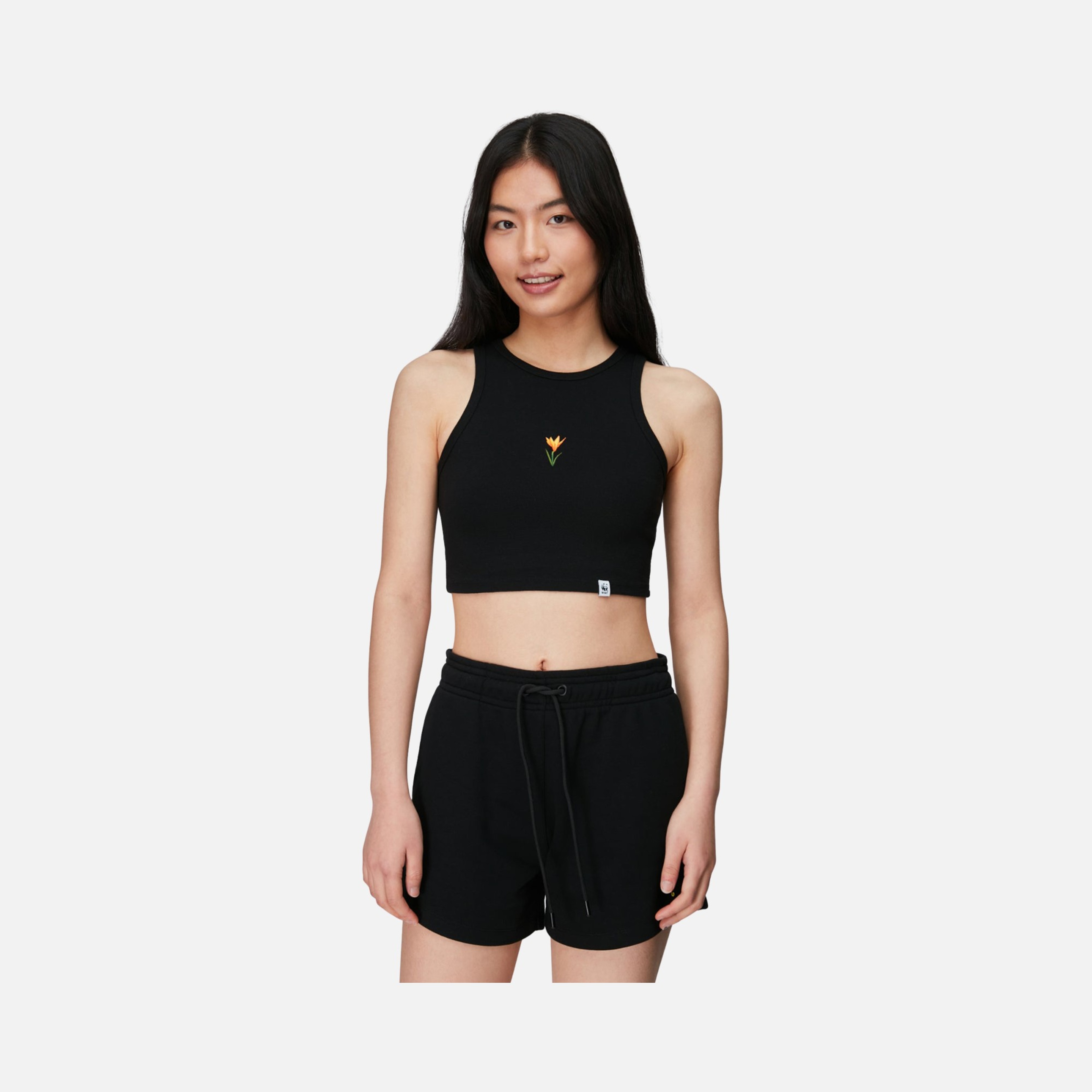WWF Sportswear İstanbul Çiğdemi Embroidered Cropped Kadın Atlet