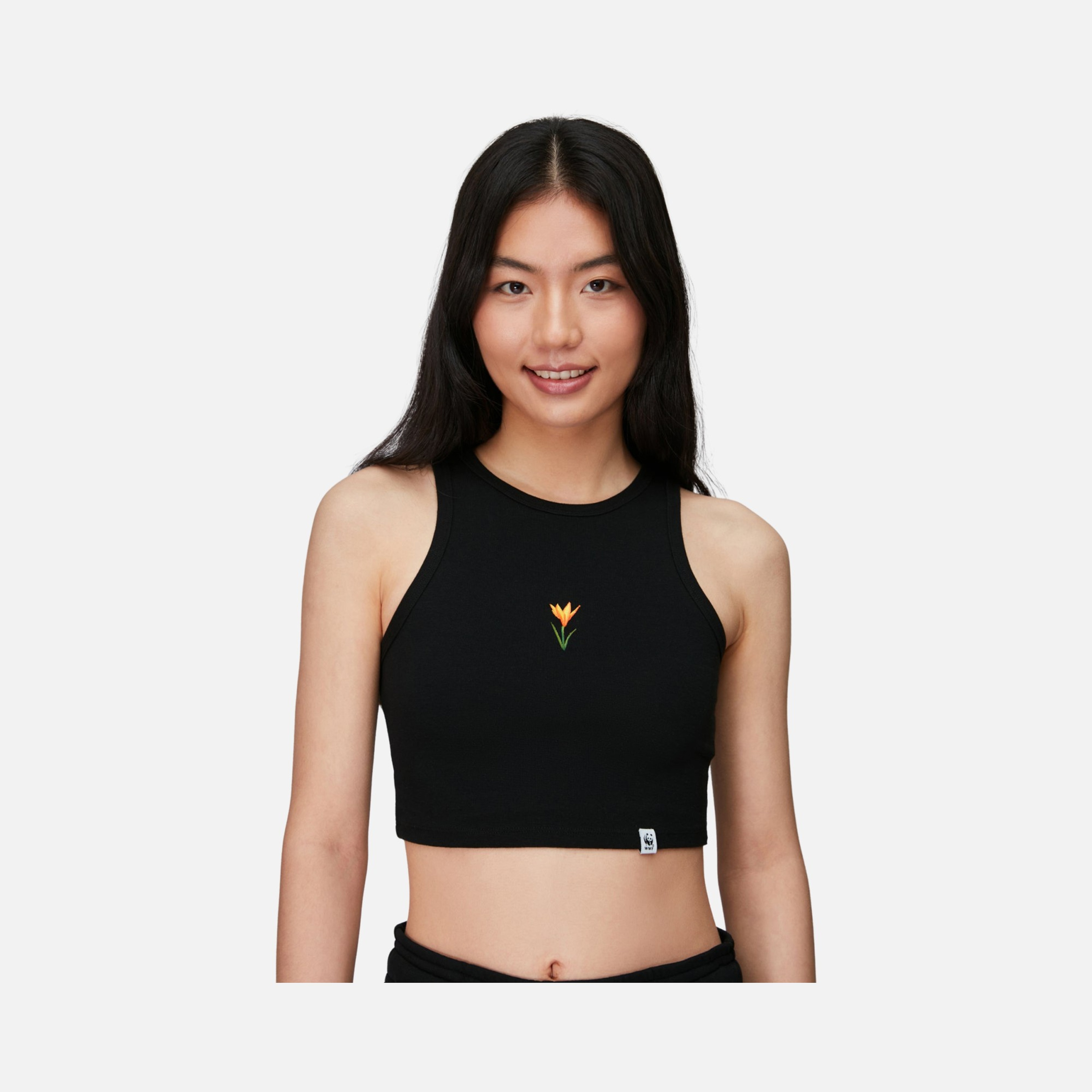 WWF Sportswear İstanbul Çiğdemi Embroidered Cropped Kadın Atlet