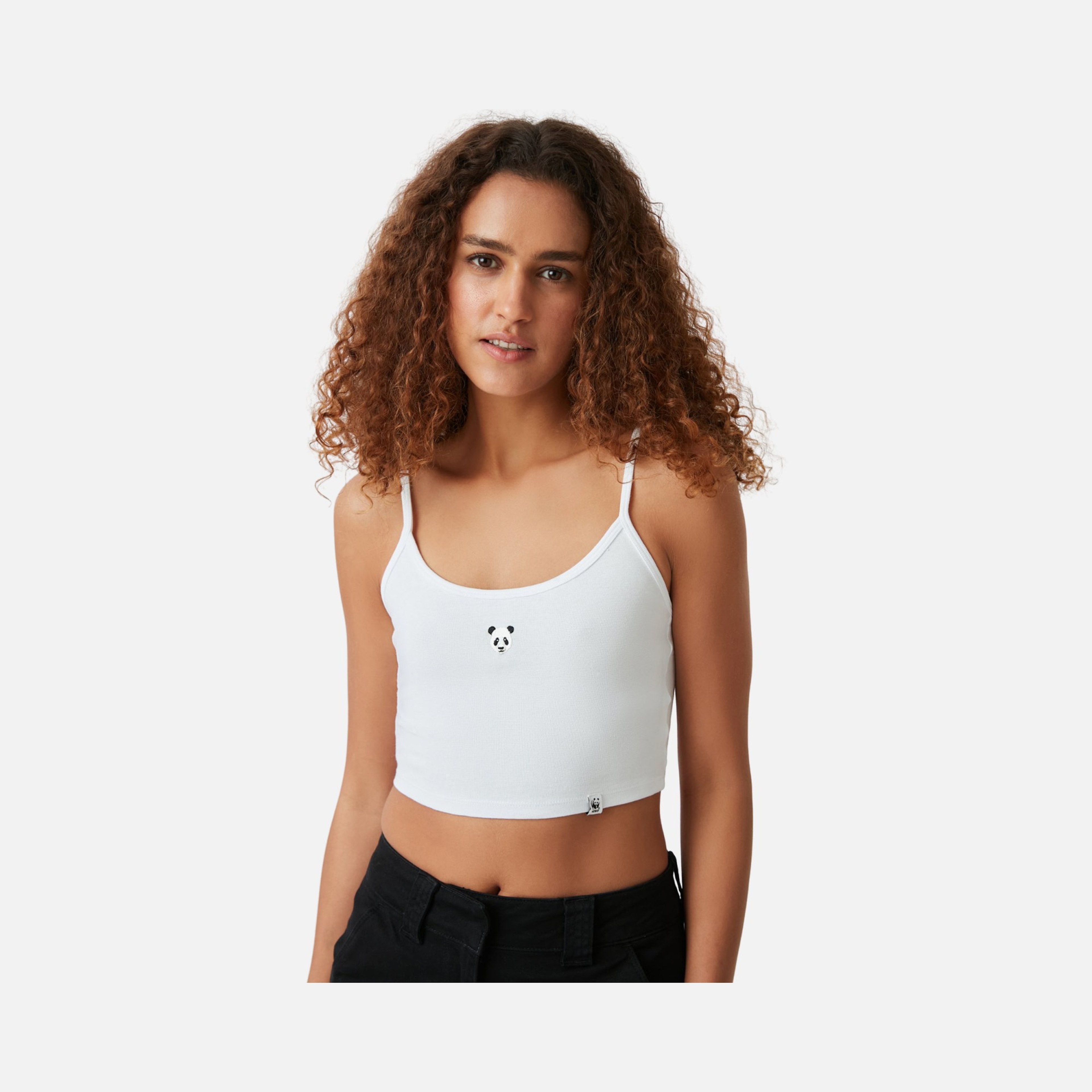 WWF Sportswear Panda Embroidered Cropped Kadın Atlet