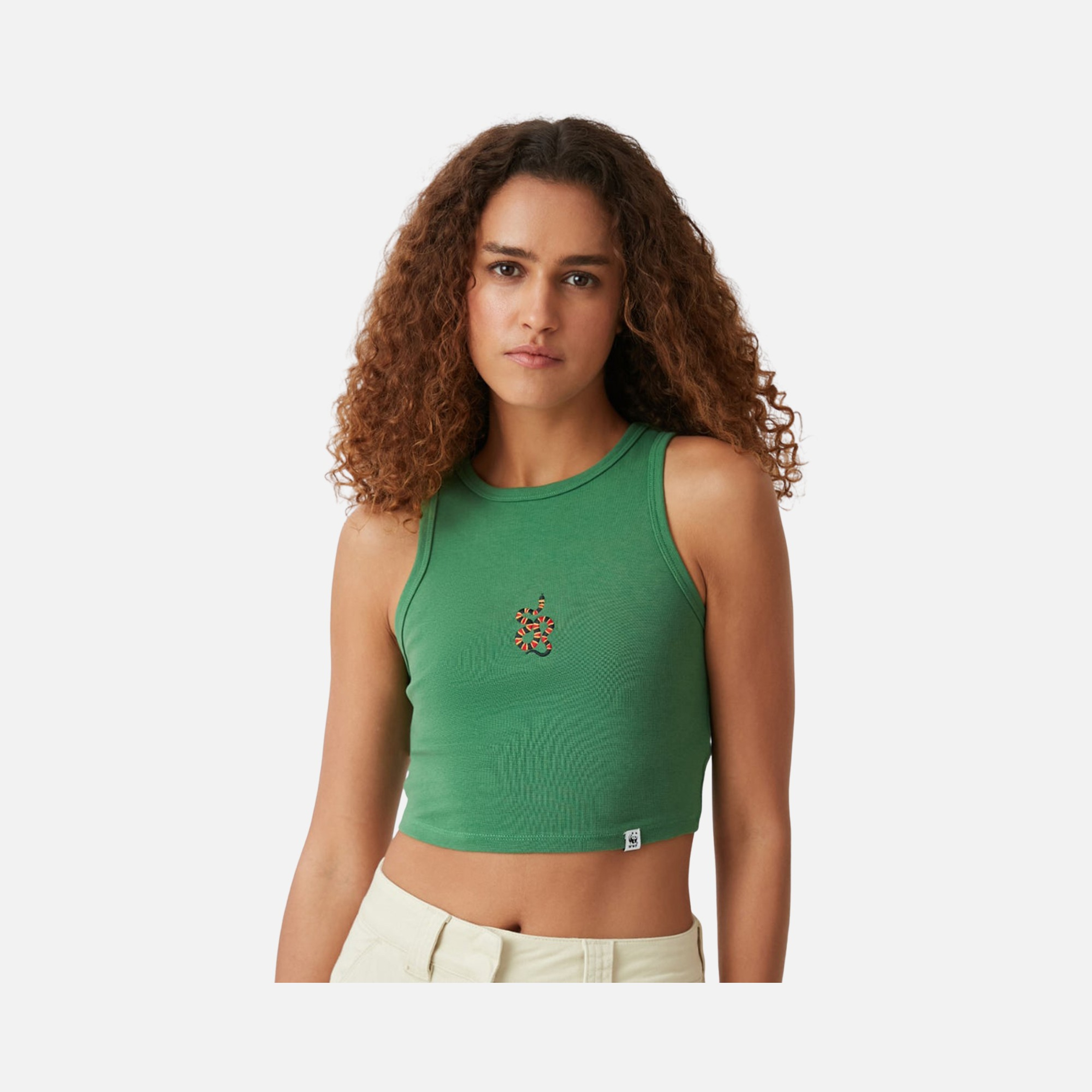 WWF Sportswear Mercan Yılanı Embroidered Cropped Kadın Atlet
