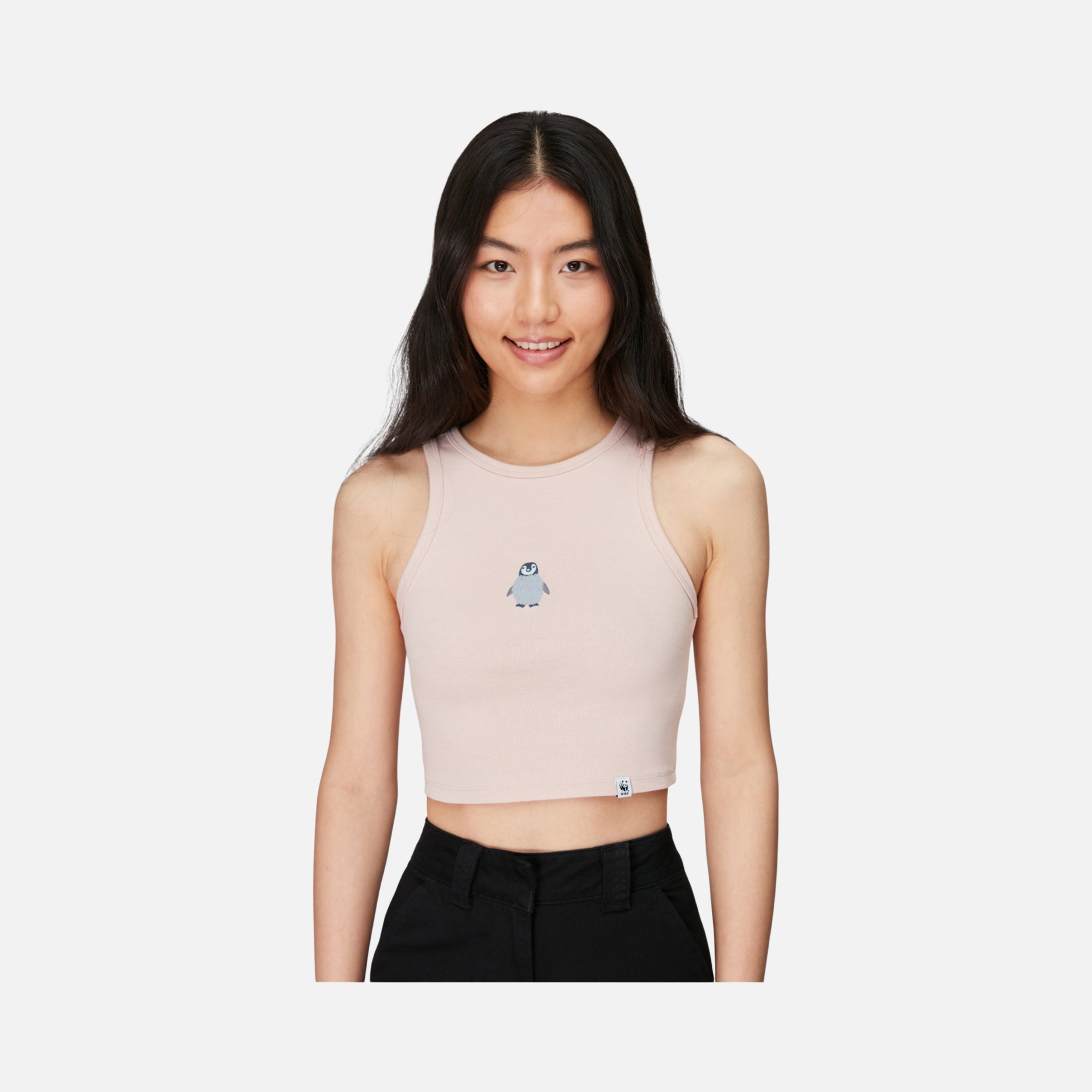 WWF Sportswear Yavru İmparator Penguen Embroidered Cropped Kadın Atlet