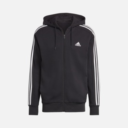 adidas Essentials French Terry 3-Stripes Full-Zip Hoodie Erkek Sweatshirt