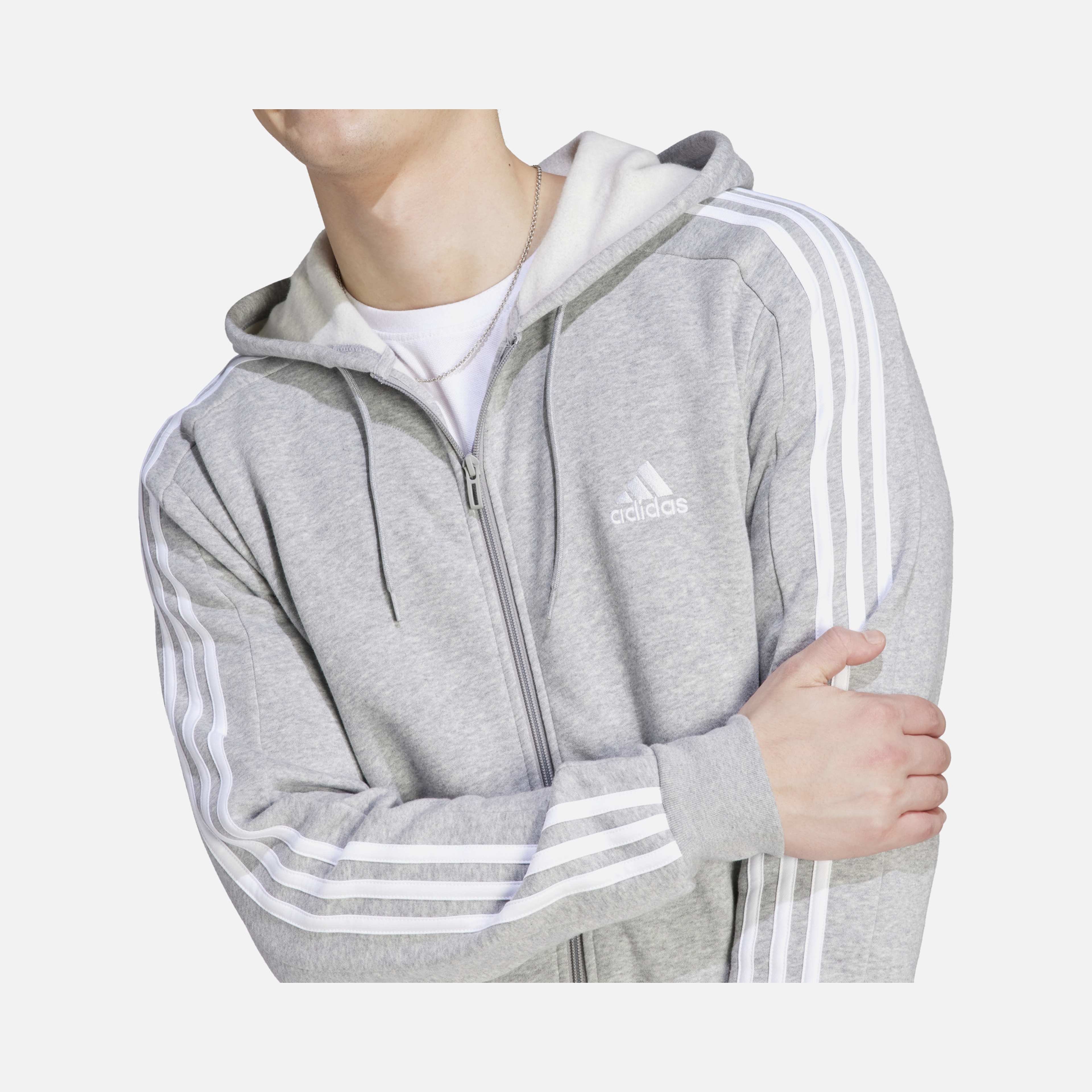 adidas Sportswaer Essentials Fleece 3-Stripes Full-Zip Hoodie Erkek Ceket