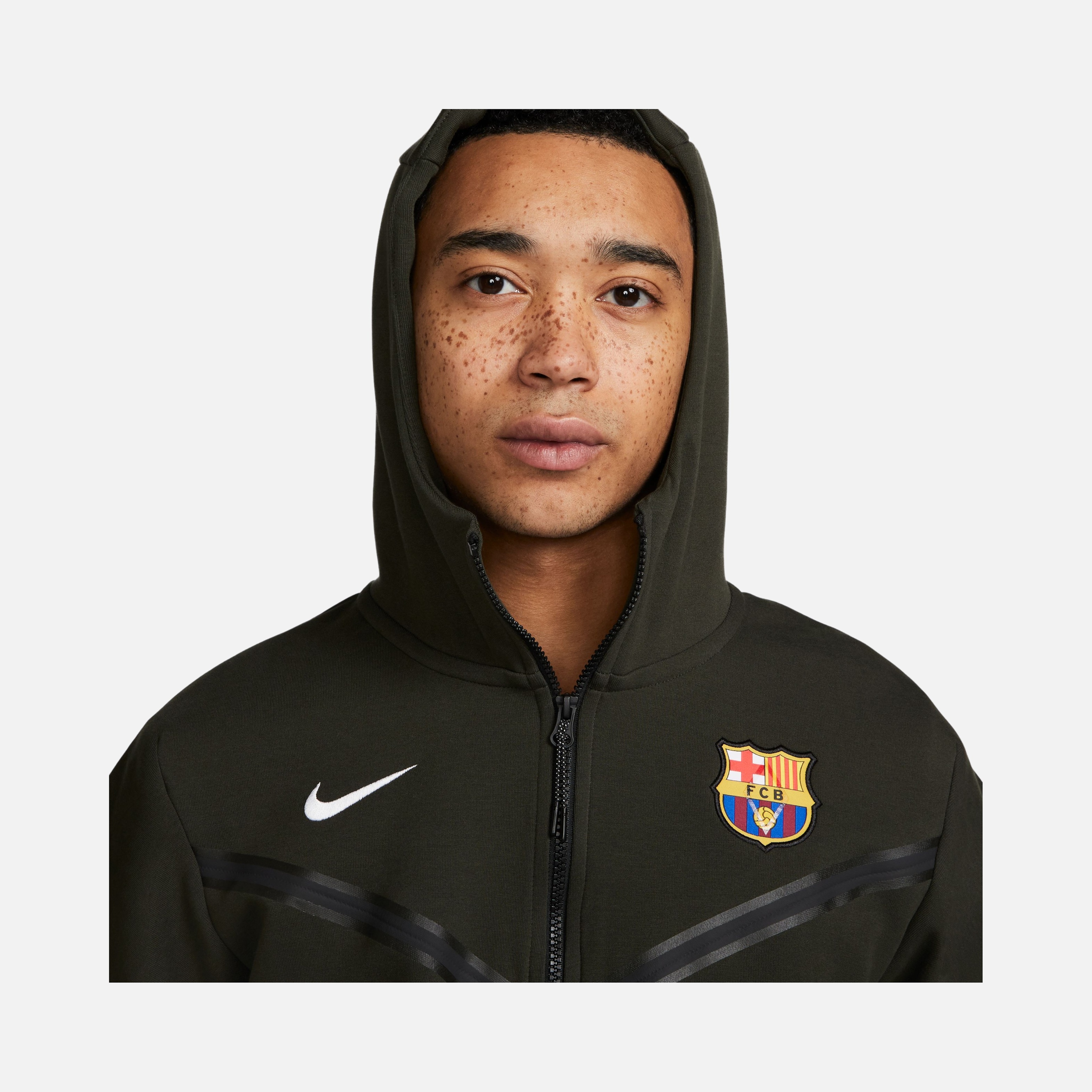 Nike FC Barcelona Tech Fleece Windrunner Full-Zip Hoodie Erkek Sweatshirt