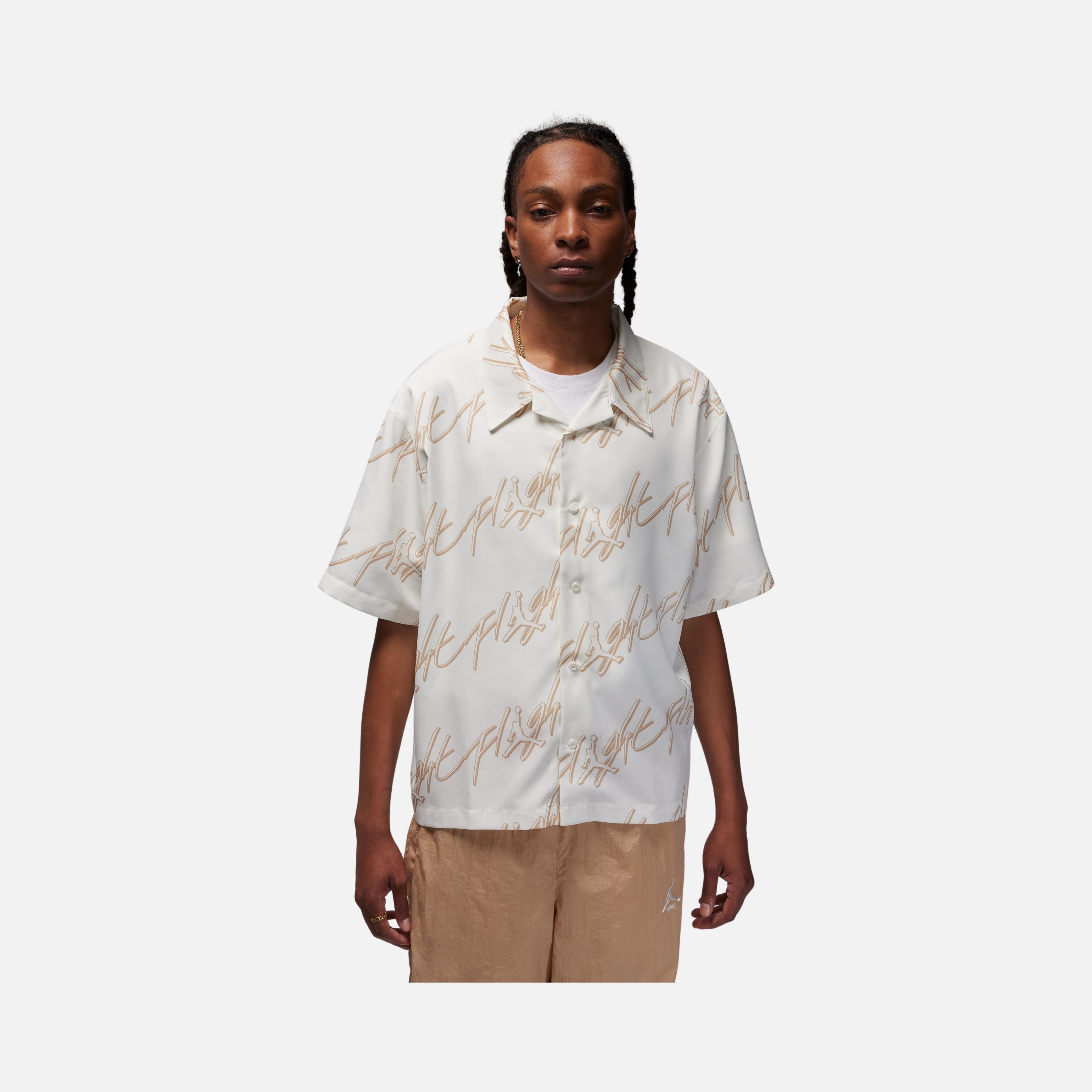 Nike Jordan Essentials Graphics Full-Button Short-Sleeve Erkek Gömlek