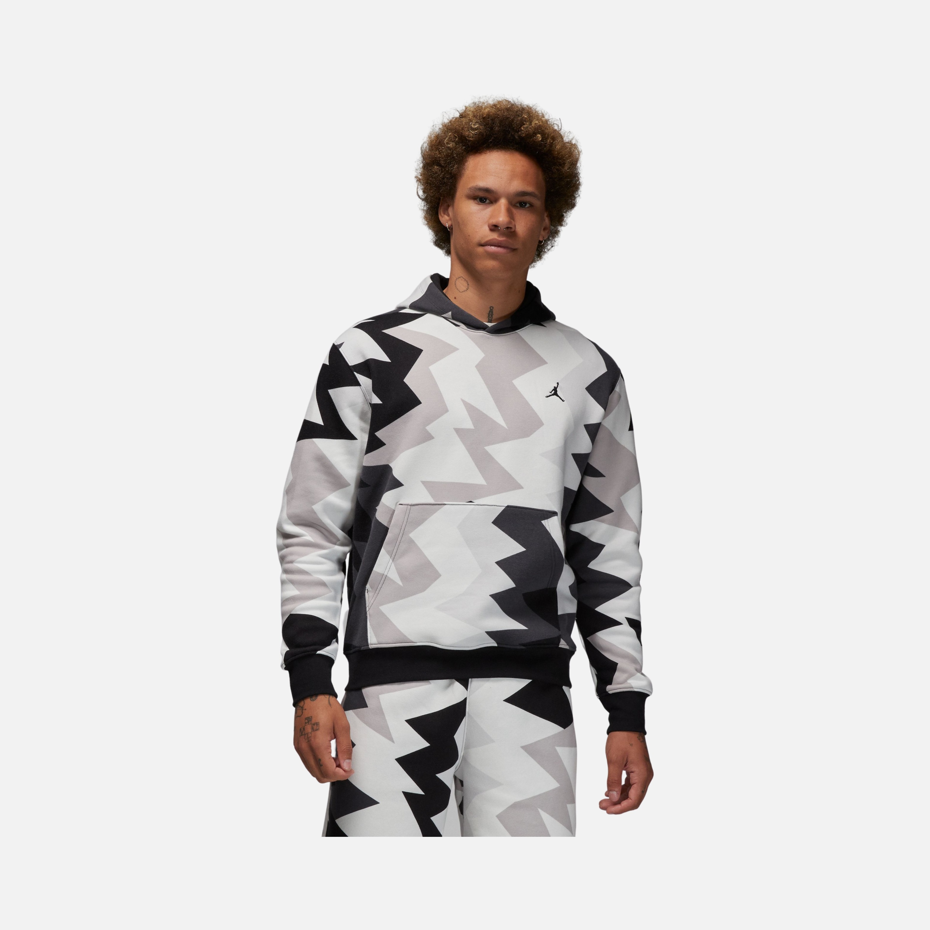 Nike Jordan Flight MVP  All-Over Printed Fleece Pullover Hoodie Erkek Sweatshirt