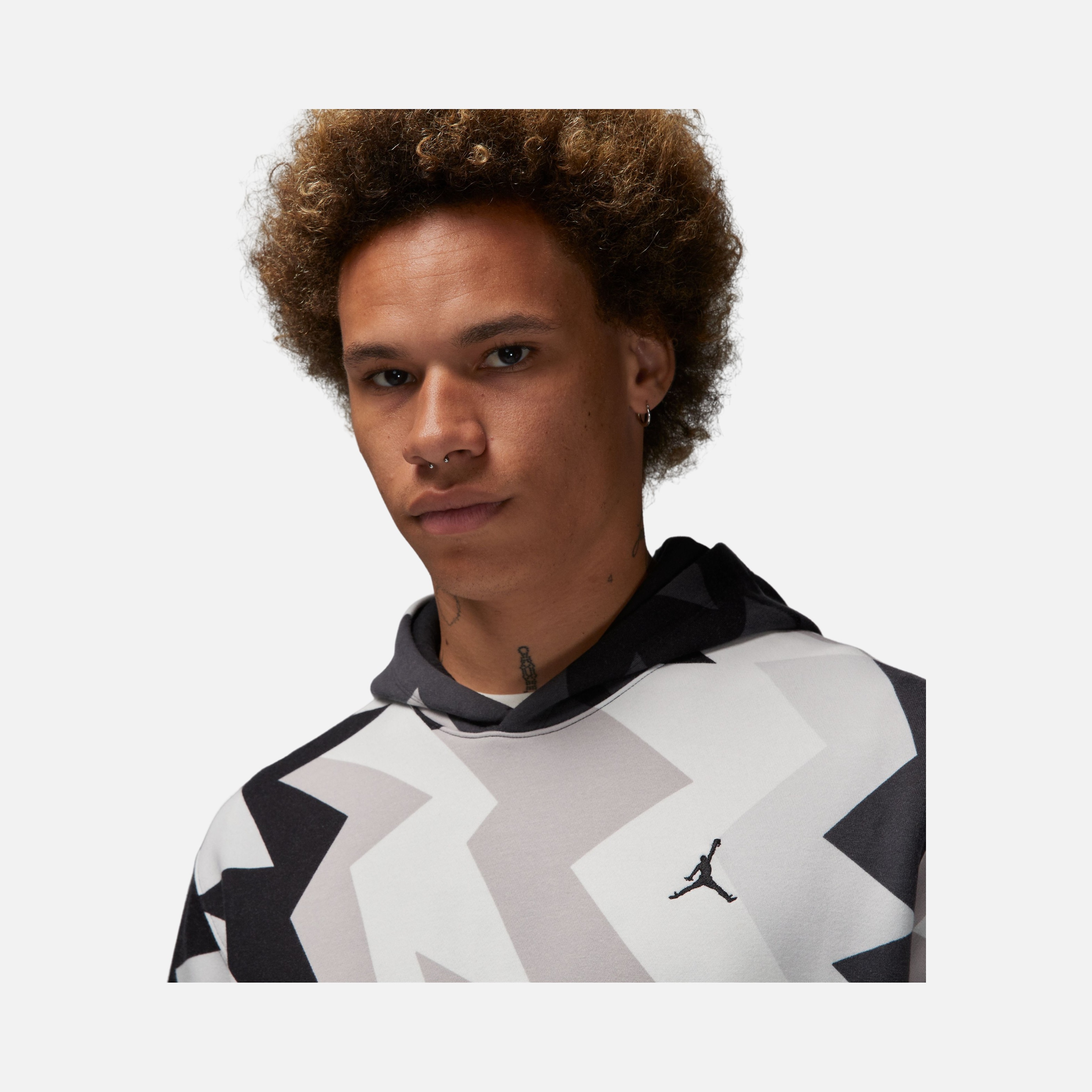 Nike Jordan Flight MVP  All-Over Printed Fleece Pullover Hoodie Erkek Sweatshirt