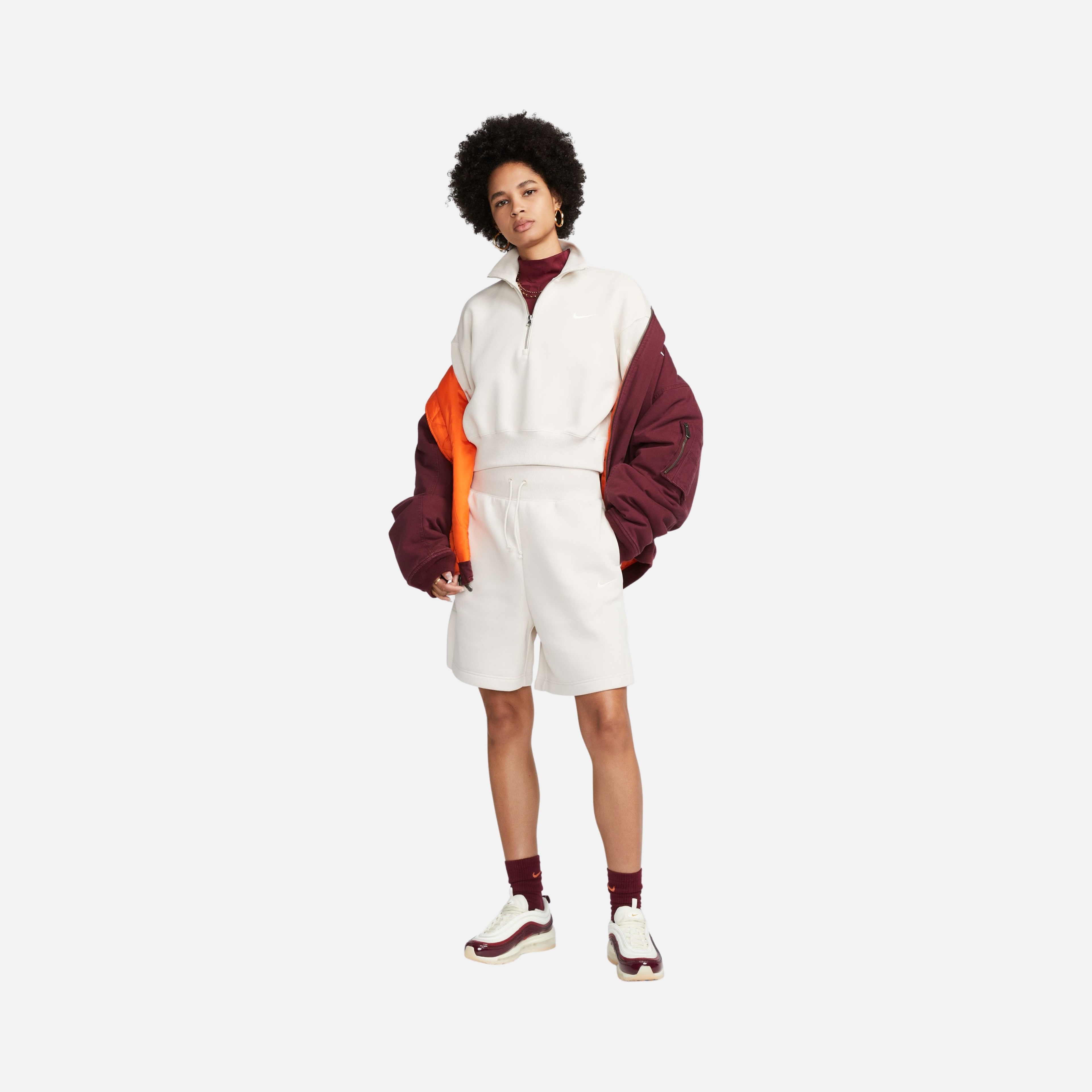 Nike Sportswear Phoenix Fleece Oversized Crop 1/2-Zip Kadın Sweatshirt