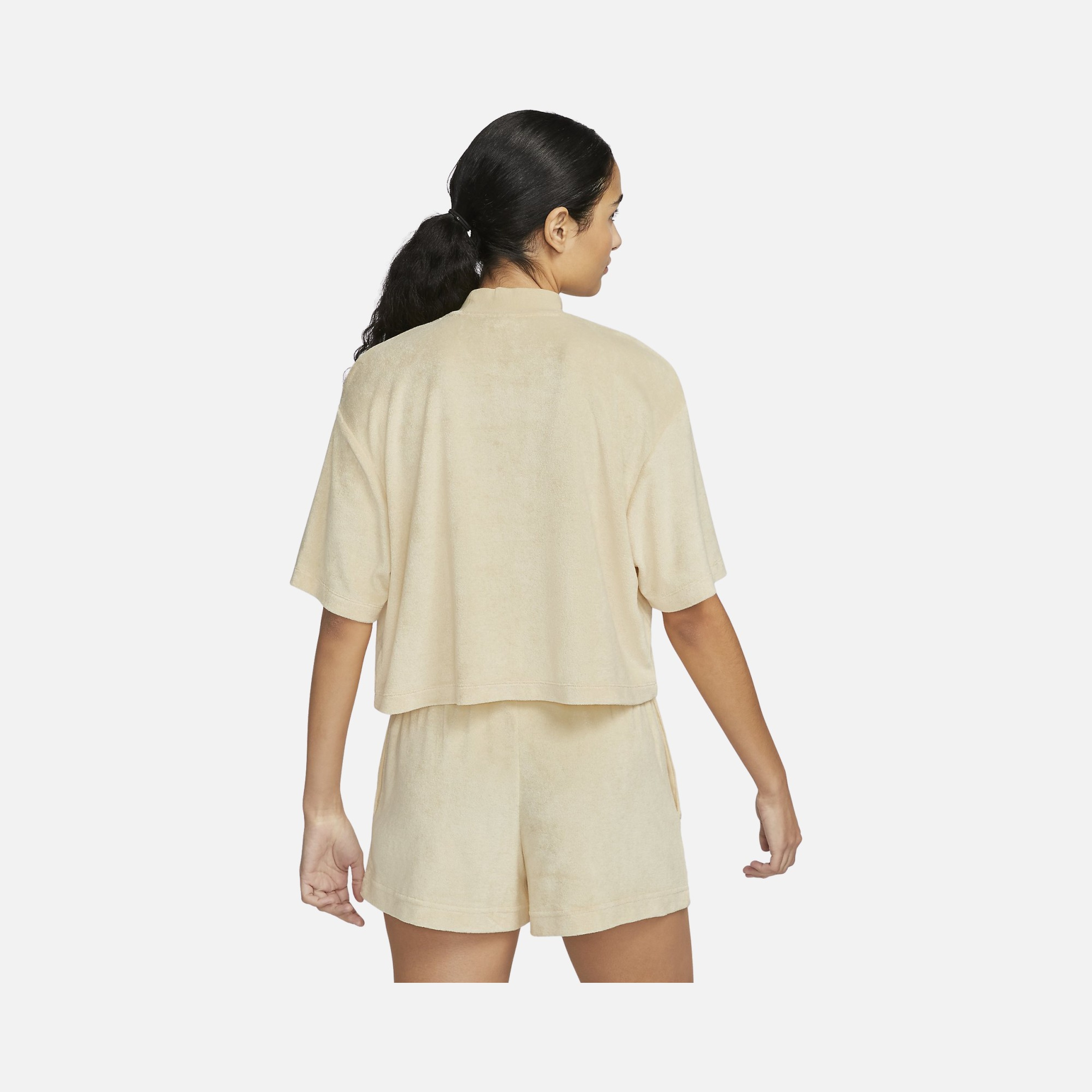Nike Sportswear Mock-Neck Short-Sleeve Terry Short-Sleeve Kadın Tişört