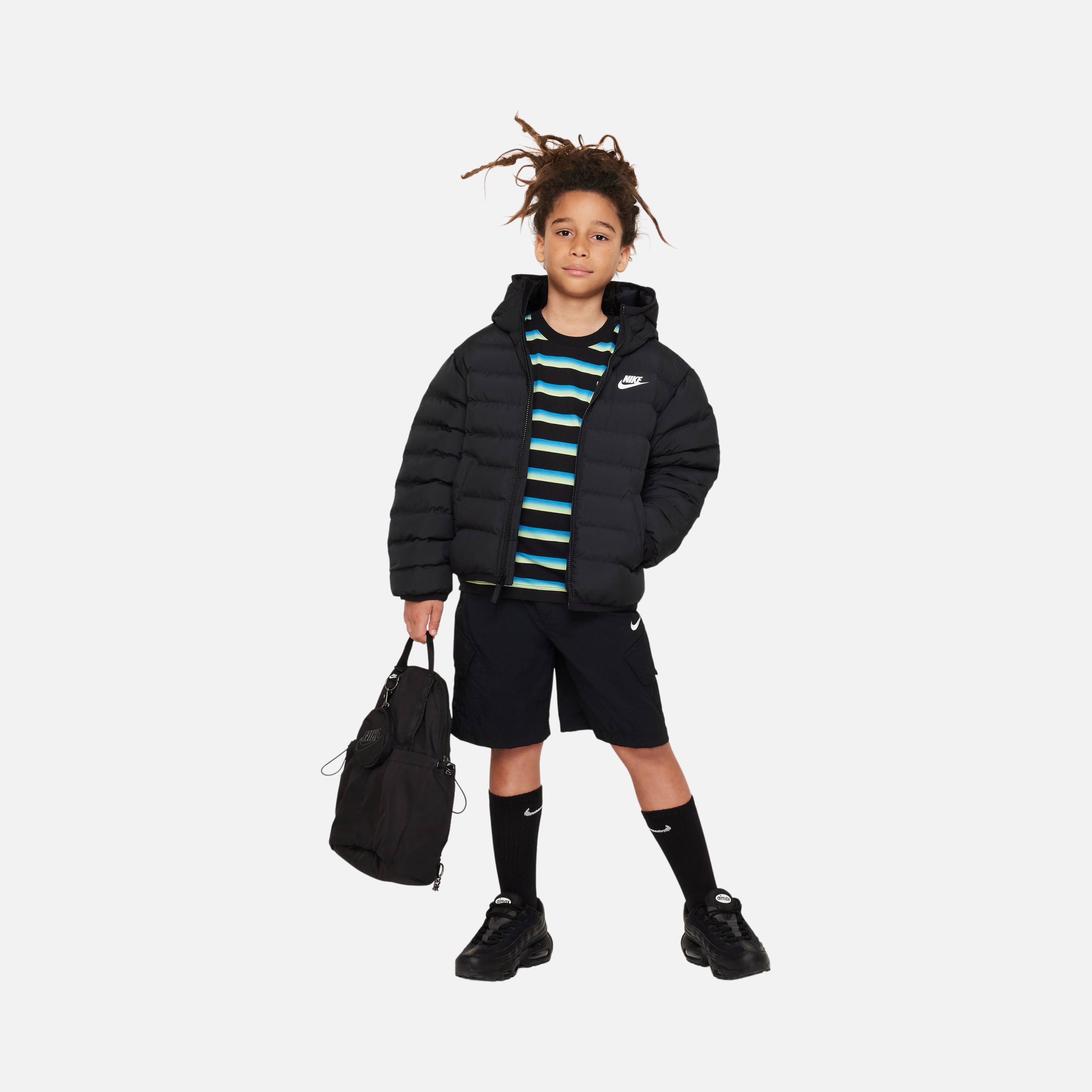 Nike Sportswear Heavyweight Synthetic-Fill EasyOn Therma-Fit Repel Loose Full-Zip Hoodie Çocuk Mont