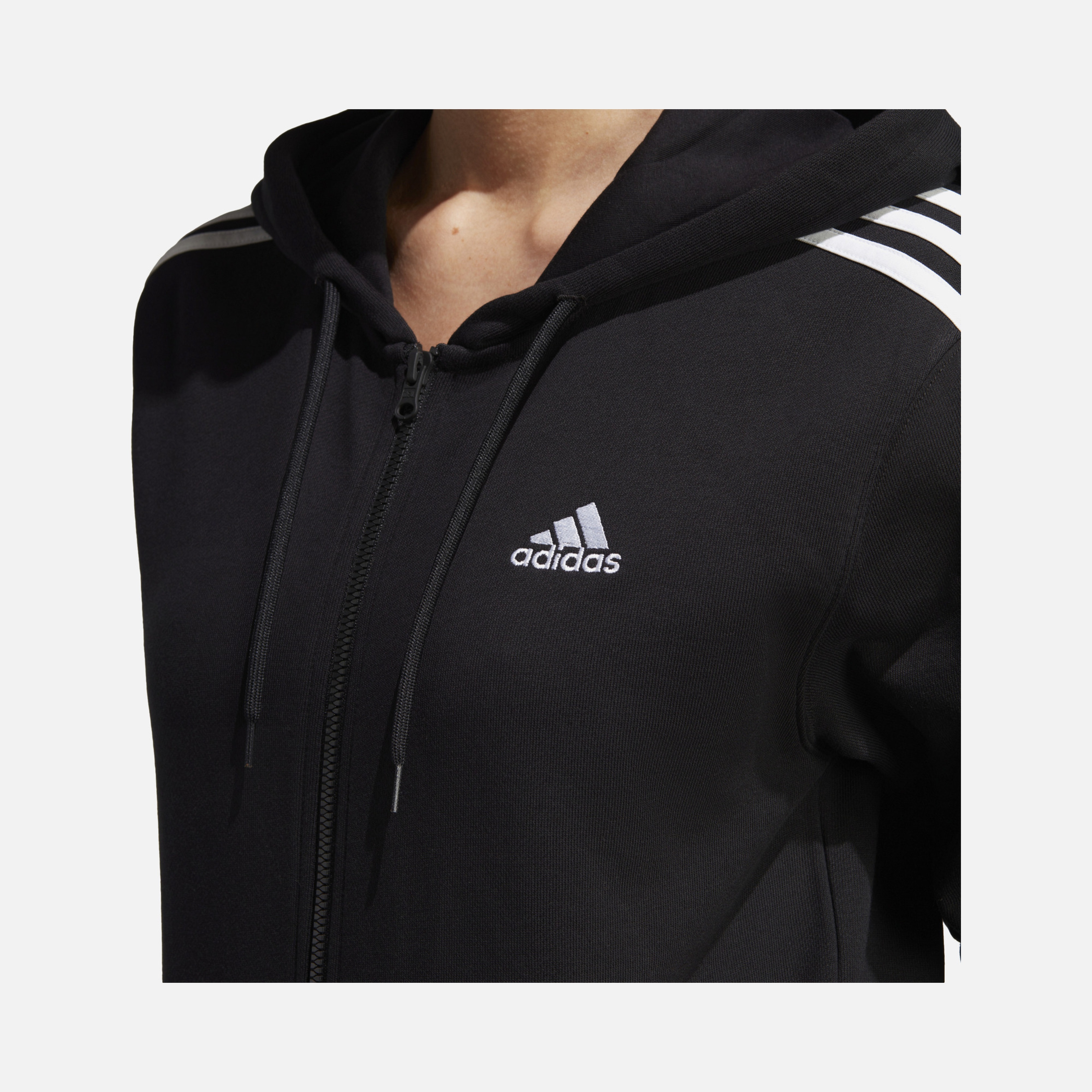 adidas Essentials 3-Stripes French Terry Full-Zip Hoodie Kadın Sweatshirt