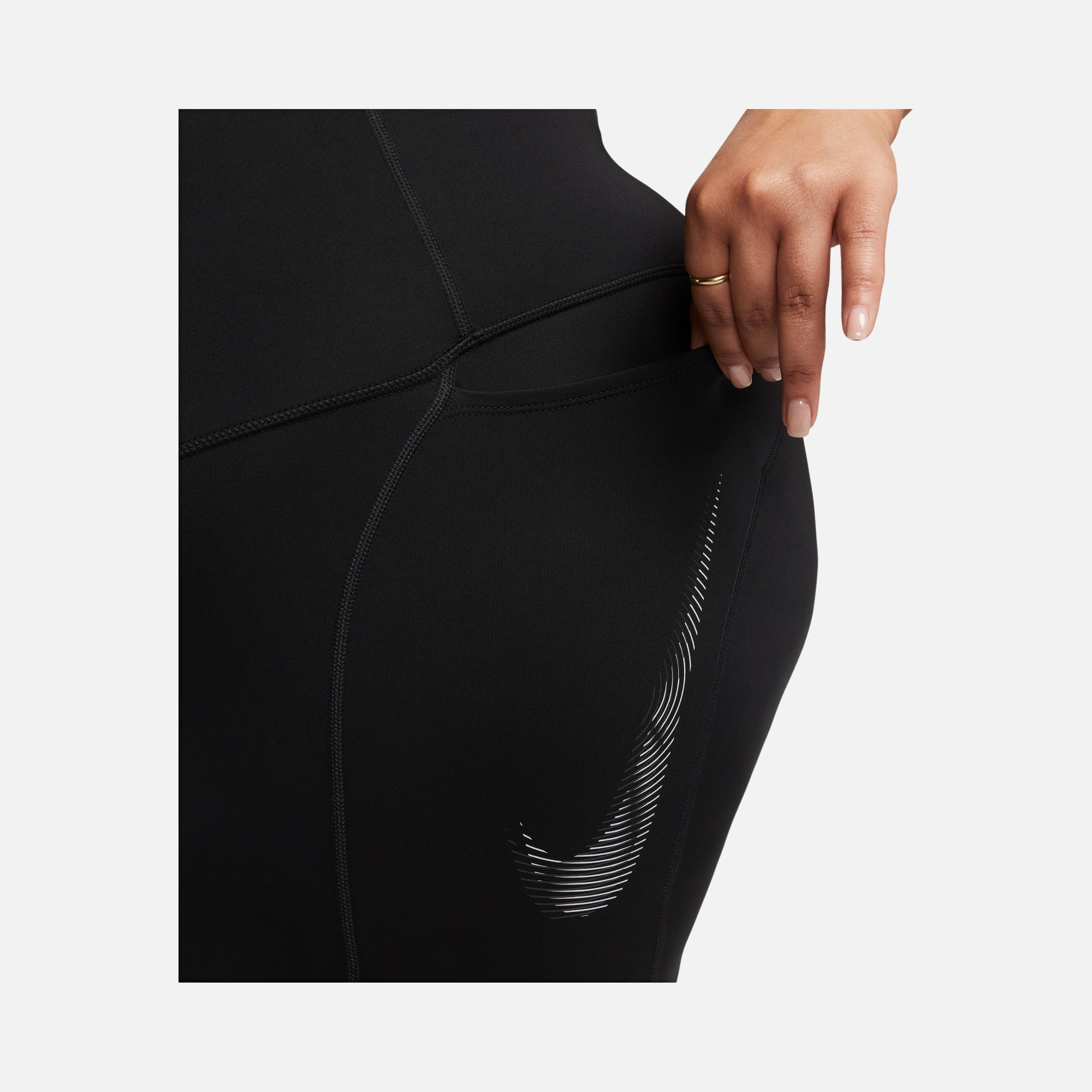 Nike Fast Swoosh HBR Mid-Rise 7/8 Running (Plus Size) Kadın Tayt