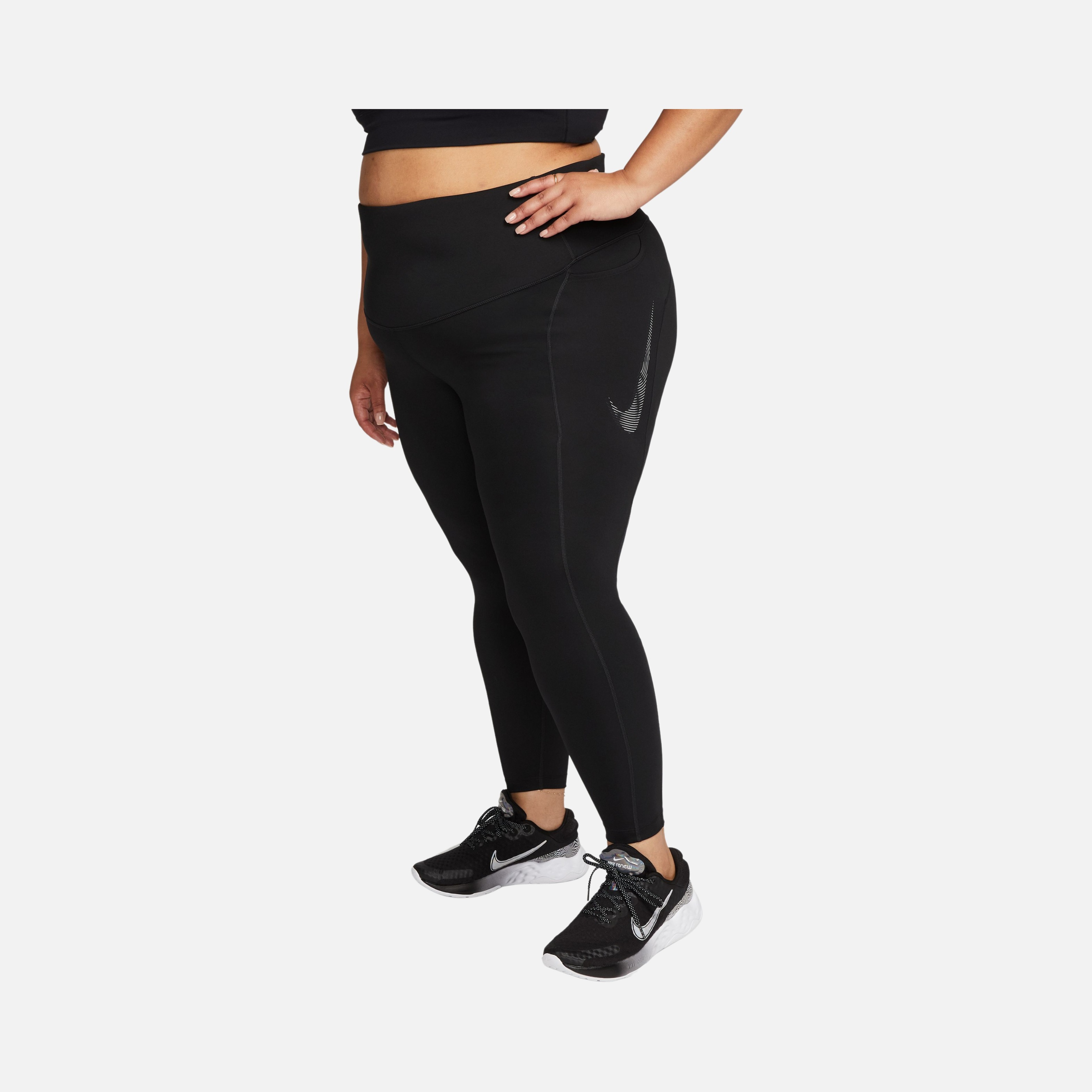 Nike Fast Swoosh HBR Mid-Rise 7/8 Running (Plus Size) Kadın Tayt