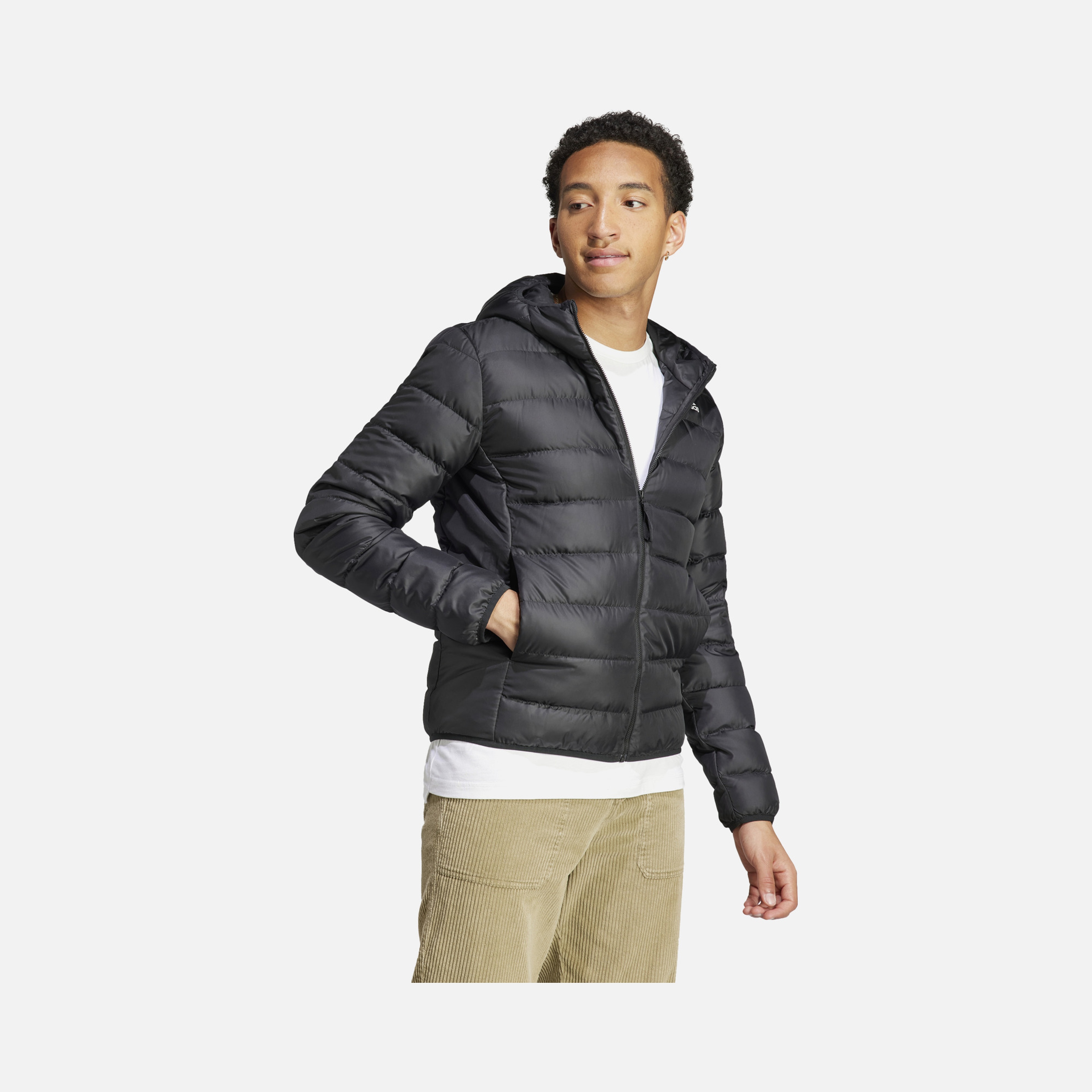 adidas Essentials Light Down Full-Zip Hoodie Erkek Ceket